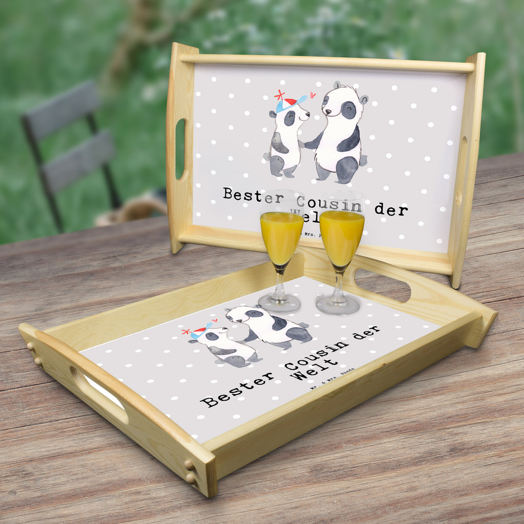 Serviertablett Panda Bester Cousin der Welt Serviertablett, Tablett, Holztablett, Küchentablett, Dekotablett, Frühstückstablett, für, Dankeschön, Geschenk, Schenken, Geburtstag, Geburtstagsgeschenk, Geschenkidee, Danke, Bedanken, Mitbringsel, Freude machen, Geschenktipp, Cousin, Kousin, Vetter, Sohn von Onkel, Sohn von Tante, Familie, Verwandtschaft, Cousine