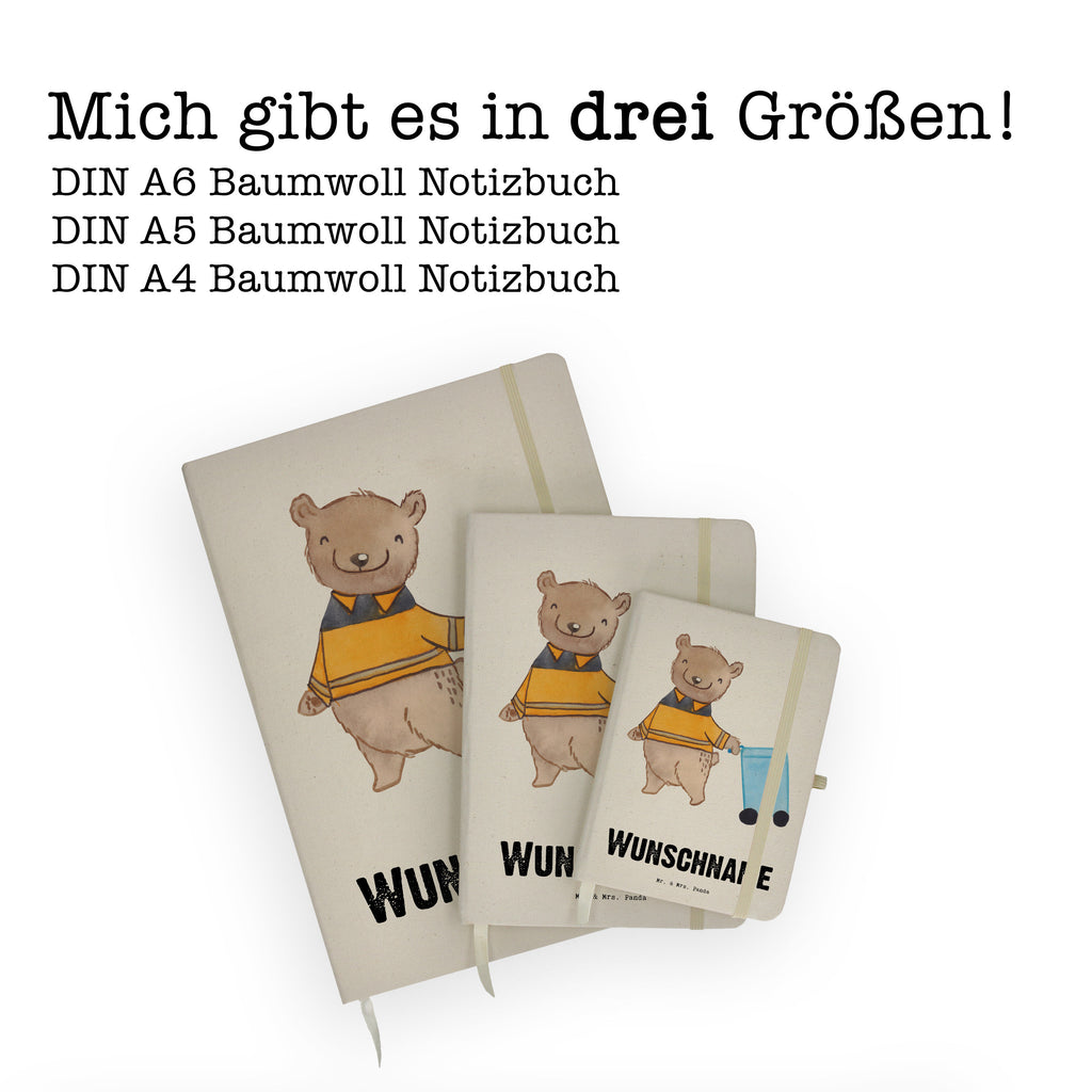 DIN A4 Personalisiertes Notizbuch Müllwerker mit Herz Personalisiertes Notizbuch, Notizbuch mit Namen, Notizbuch bedrucken, Personalisierung, Namensbuch, Namen, Beruf, Ausbildung, Jubiläum, Abschied, Rente, Kollege, Kollegin, Geschenk, Schenken, Arbeitskollege, Mitarbeiter, Firma, Danke, Dankeschön, Müllwerker, Fachkraft Kreislauf- und Abfallwirtschaft, Müllentsorger, Kehrichtmann, Müllmann, Müllfahrer