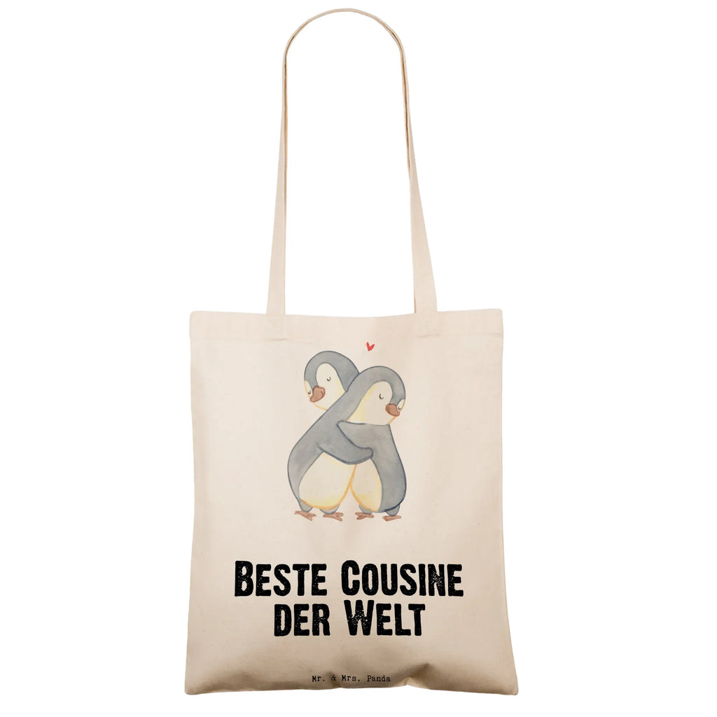 Tragetasche Pinguin Beste Cousine der Welt Beuteltasche, Beutel, Einkaufstasche, Jutebeutel, Stoffbeutel, Tasche, Shopper, Umhängetasche, Strandtasche, Schultertasche, Stofftasche, Tragetasche, Badetasche, Jutetasche, Einkaufstüte, Laptoptasche, für, Dankeschön, Geschenk, Schenken, Geburtstag, Geburtstagsgeschenk, Geschenkidee, Danke, Bedanken, Mitbringsel, Freude machen, Geschenktipp, Cousine, Kusine, Kousine, Cousinchen, Tochter von Onkel, Tochter von Tante, Familie, Verwandtschaft, Cousin