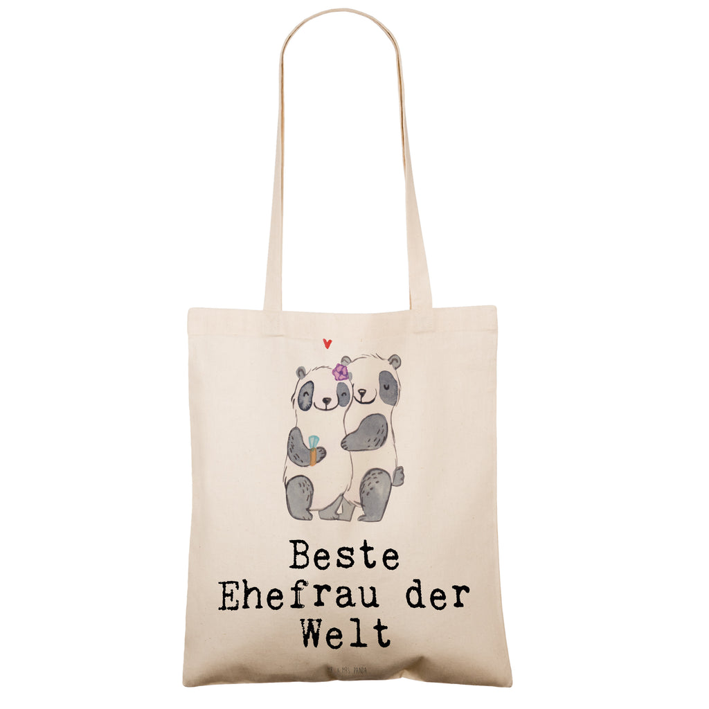 Tragetasche Panda Beste Ehefrau der Welt Beuteltasche, Beutel, Einkaufstasche, Jutebeutel, Stoffbeutel, Tasche, Shopper, Umhängetasche, Strandtasche, Schultertasche, Stofftasche, Tragetasche, Badetasche, Jutetasche, Einkaufstüte, Laptoptasche, für, Dankeschön, Geschenk, Schenken, Geburtstag, Geburtstagsgeschenk, Geschenkidee, Danke, Bedanken, Mitbringsel, Freude machen, Geschenktipp, Ehefrau, Beste, Frau, Partnerin, Freundin, Traumfrau, Hochzeit, Liebling, Ehepartner, Ehe, Gattin, Lebensgefährtin, Braut, Kleinigkeit