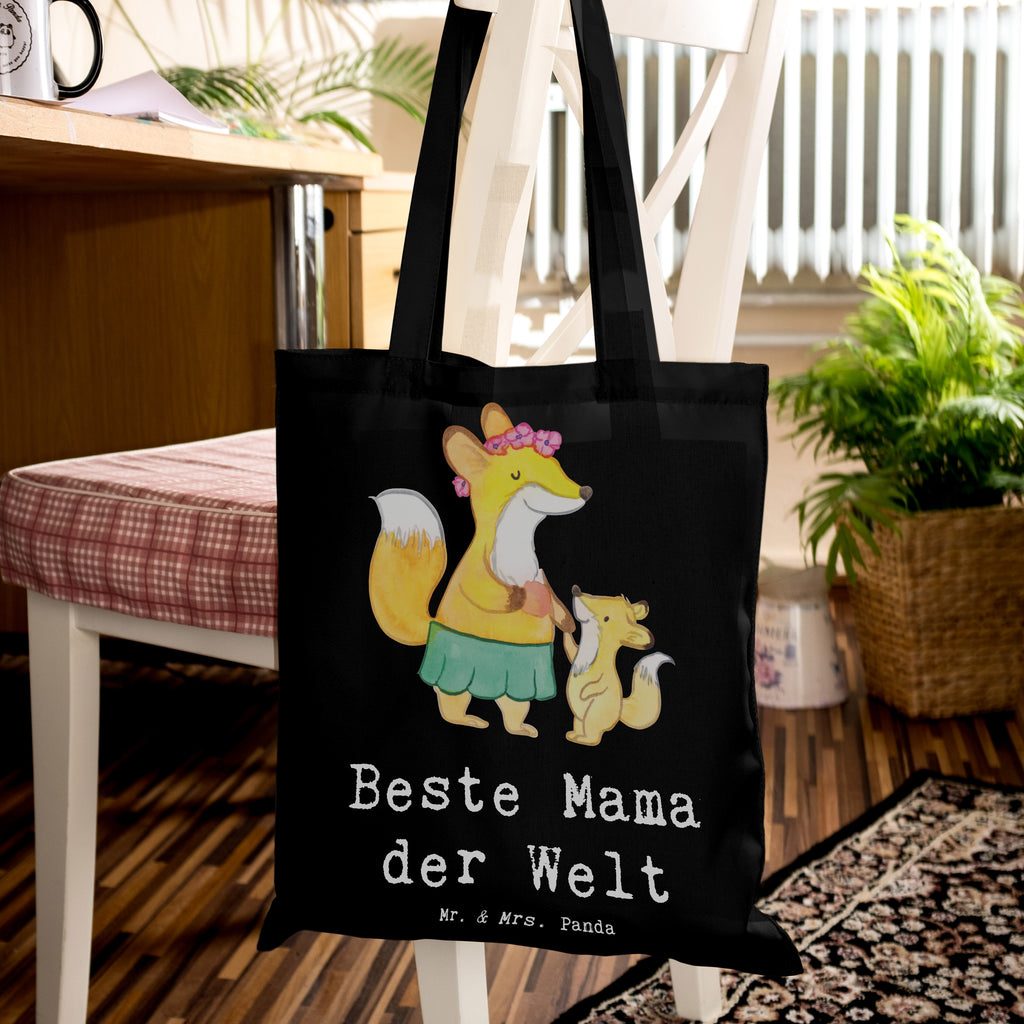 Tragetasche Fuchs Beste Mama der Welt Beuteltasche, Beutel, Einkaufstasche, Jutebeutel, Stoffbeutel, Tasche, Shopper, Umhängetasche, Strandtasche, Schultertasche, Stofftasche, Tragetasche, Badetasche, Jutetasche, Einkaufstüte, Laptoptasche, für, Dankeschön, Geschenk, Schenken, Geburtstag, Geburtstagsgeschenk, Geschenkidee, Danke, Bedanken, Mitbringsel, Freude machen, Geschenktipp, Mama, Mami, Mutter, Muttertag, Mutti, Ma, Tochter, Sohn, Beste Mama, Beste, Supermama