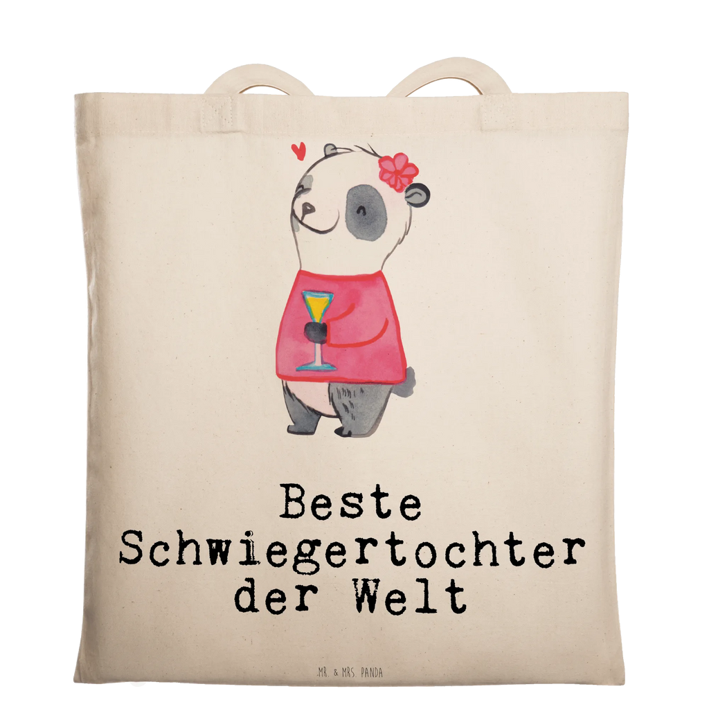 Tragetasche Panda Beste Schwiegertochter der Welt Beuteltasche, Beutel, Einkaufstasche, Jutebeutel, Stoffbeutel, Tasche, Shopper, Umhängetasche, Strandtasche, Schultertasche, Stofftasche, Tragetasche, Badetasche, Jutetasche, Einkaufstüte, Laptoptasche, für, Dankeschön, Geschenk, Schenken, Geburtstag, Geburtstagsgeschenk, Geschenkidee, Danke, Bedanken, Mitbringsel, Freude machen, Geschenktipp, Schwiegertochter, Tochter, Ehefrau des Sohns, Frau, angeheiratet, Hochzeit