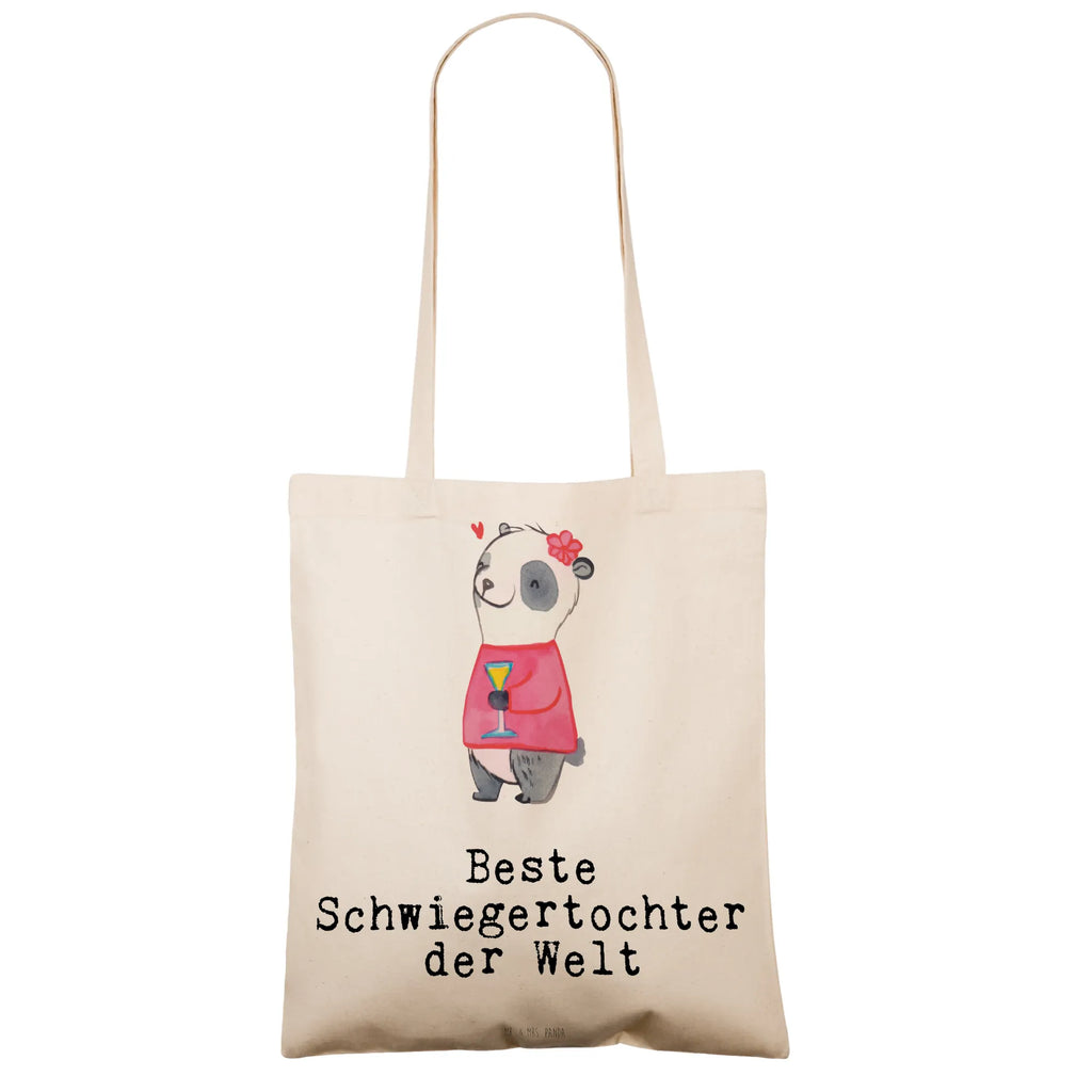 Tragetasche Panda Beste Schwiegertochter der Welt Beuteltasche, Beutel, Einkaufstasche, Jutebeutel, Stoffbeutel, Tasche, Shopper, Umhängetasche, Strandtasche, Schultertasche, Stofftasche, Tragetasche, Badetasche, Jutetasche, Einkaufstüte, Laptoptasche, für, Dankeschön, Geschenk, Schenken, Geburtstag, Geburtstagsgeschenk, Geschenkidee, Danke, Bedanken, Mitbringsel, Freude machen, Geschenktipp, Schwiegertochter, Tochter, Ehefrau des Sohns, Frau, angeheiratet, Hochzeit