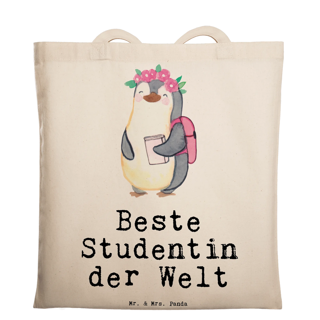 Tragetasche Pinguin Beste Studentin der Welt Beuteltasche, Beutel, Einkaufstasche, Jutebeutel, Stoffbeutel, Tasche, Shopper, Umhängetasche, Strandtasche, Schultertasche, Stofftasche, Tragetasche, Badetasche, Jutetasche, Einkaufstüte, Laptoptasche, für, Dankeschön, Geschenk, Schenken, Geburtstag, Geburtstagsgeschenk, Geschenkidee, Danke, Bedanken, Mitbringsel, Freude machen, Geschenktipp, Studentin, Studium, Tochter, Spaß, Musterschülerin, lustig, Studienabschluss, witzig, Universität, Abschluss, Alumni, Uni, Studenten, Hochschule