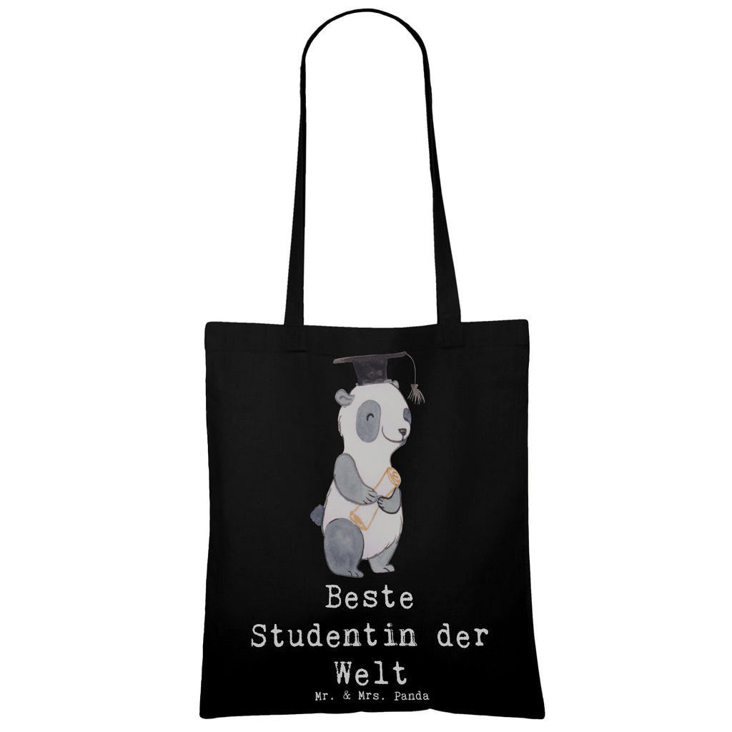 Tragetasche Panda Beste Studentin der Welt Beuteltasche, Beutel, Einkaufstasche, Jutebeutel, Stoffbeutel, Tasche, Shopper, Umhängetasche, Strandtasche, Schultertasche, Stofftasche, Tragetasche, Badetasche, Jutetasche, Einkaufstüte, Laptoptasche, für, Dankeschön, Geschenk, Schenken, Geburtstag, Geburtstagsgeschenk, Geschenkidee, Danke, Bedanken, Mitbringsel, Freude machen, Geschenktipp, Studentin, Studium, Tochter, Spaß, Musterschülerin, lustig, Studienabschluss, witzig, Universität, Abschluss, Alumni, Uni, Studenten, Hochschule