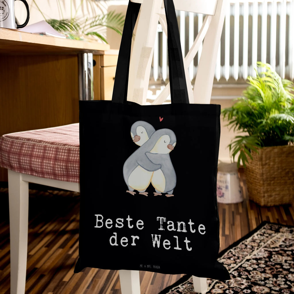 Tragetasche Pinguin Beste Tante der Welt Beuteltasche, Beutel, Einkaufstasche, Jutebeutel, Stoffbeutel, Tasche, Shopper, Umhängetasche, Strandtasche, Schultertasche, Stofftasche, Tragetasche, Badetasche, Jutetasche, Einkaufstüte, Laptoptasche, für, Dankeschön, Geschenk, Schenken, Geburtstag, Geburtstagsgeschenk, Geschenkidee, Danke, Bedanken, Mitbringsel, Freude machen, Geschenktipp, Tante, Patentante, Paten Tante, Lieblingstante, Taufpartner, Taufe, Familie, Kleinigkeit, Nichte, Neffe