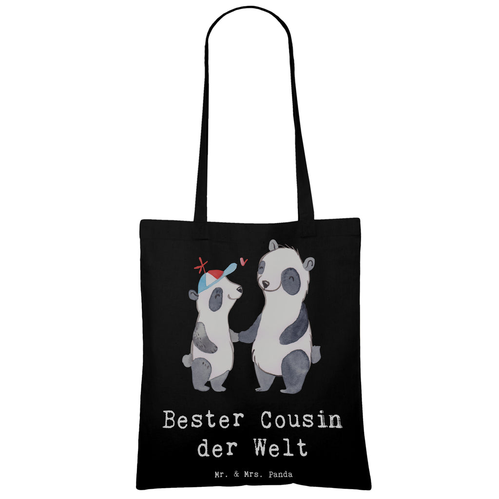 Tragetasche Panda Bester Cousin der Welt Beuteltasche, Beutel, Einkaufstasche, Jutebeutel, Stoffbeutel, Tasche, Shopper, Umhängetasche, Strandtasche, Schultertasche, Stofftasche, Tragetasche, Badetasche, Jutetasche, Einkaufstüte, Laptoptasche, für, Dankeschön, Geschenk, Schenken, Geburtstag, Geburtstagsgeschenk, Geschenkidee, Danke, Bedanken, Mitbringsel, Freude machen, Geschenktipp, Cousin, Kousin, Vetter, Sohn von Onkel, Sohn von Tante, Familie, Verwandtschaft, Cousine