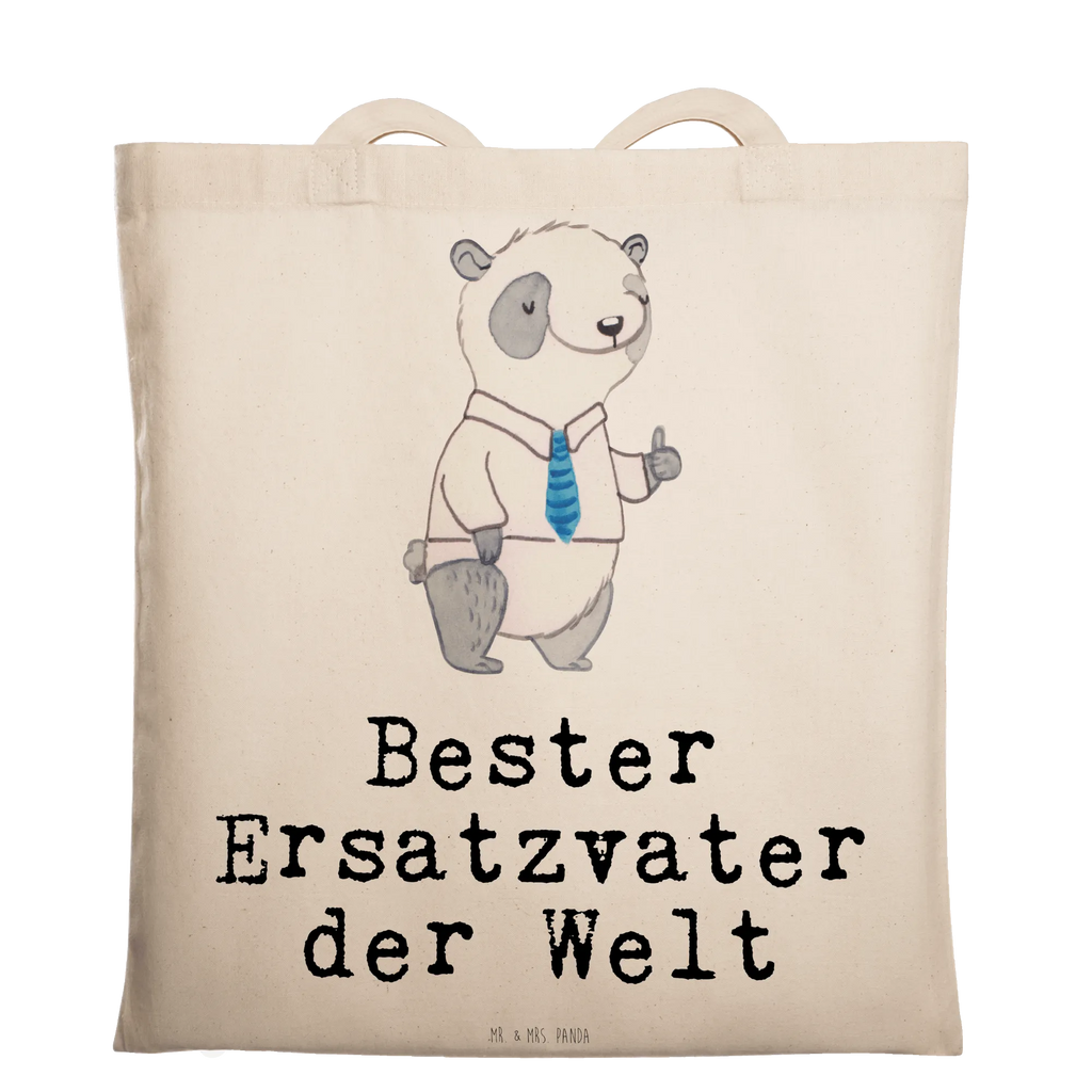 Tragetasche Panda Bester Ersatzvater der Welt Beuteltasche, Beutel, Einkaufstasche, Jutebeutel, Stoffbeutel, Tasche, Shopper, Umhängetasche, Strandtasche, Schultertasche, Stofftasche, Tragetasche, Badetasche, Jutetasche, Einkaufstüte, Laptoptasche, für, Dankeschön, Geschenk, Schenken, Geburtstag, Geburtstagsgeschenk, Geschenkidee, Danke, Bedanken, Mitbringsel, Freude machen, Geschenktipp, Bester, Ersatzvater, Ersatz, zweiter, Vater, Papa, Dad, Daddy, Paps, Papi, Vati, Eltern, Geschenk Vater, Mann, Familie, Kleinigkeit