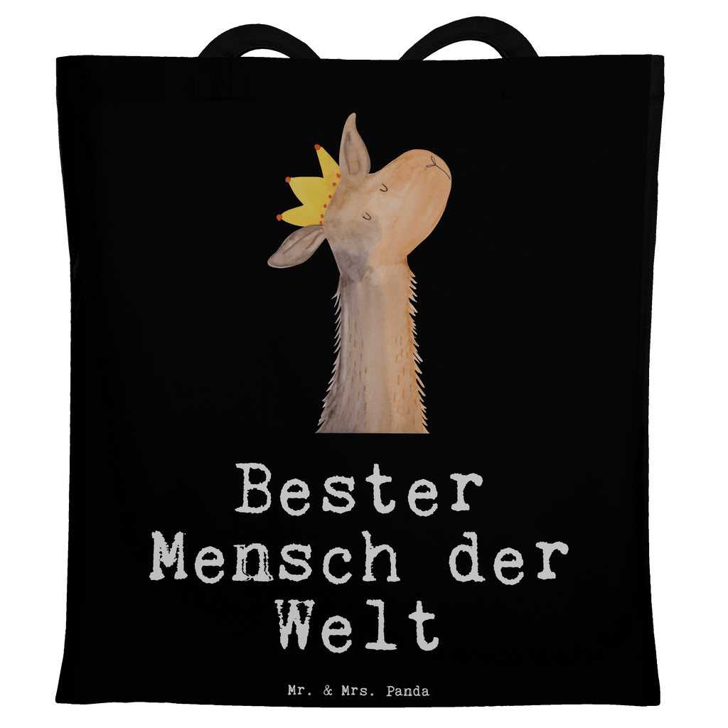 Tragetasche Lama Bester Mensch der Welt Beuteltasche, Beutel, Einkaufstasche, Jutebeutel, Stoffbeutel, Tasche, Shopper, Umhängetasche, Strandtasche, Schultertasche, Stofftasche, Tragetasche, Badetasche, Jutetasche, Einkaufstüte, Laptoptasche, für, Dankeschön, Geschenk, Schenken, Geburtstag, Geburtstagsgeschenk, Geschenkidee, Danke, Bedanken, Mitbringsel, Freude machen, Geschenktipp, Lieblingsmensch, Liebling, Lieblings Mensch, tollster Mensch, Vorbild, Partner, Ehemann, Ehefrau, Liebe, Valentinstag