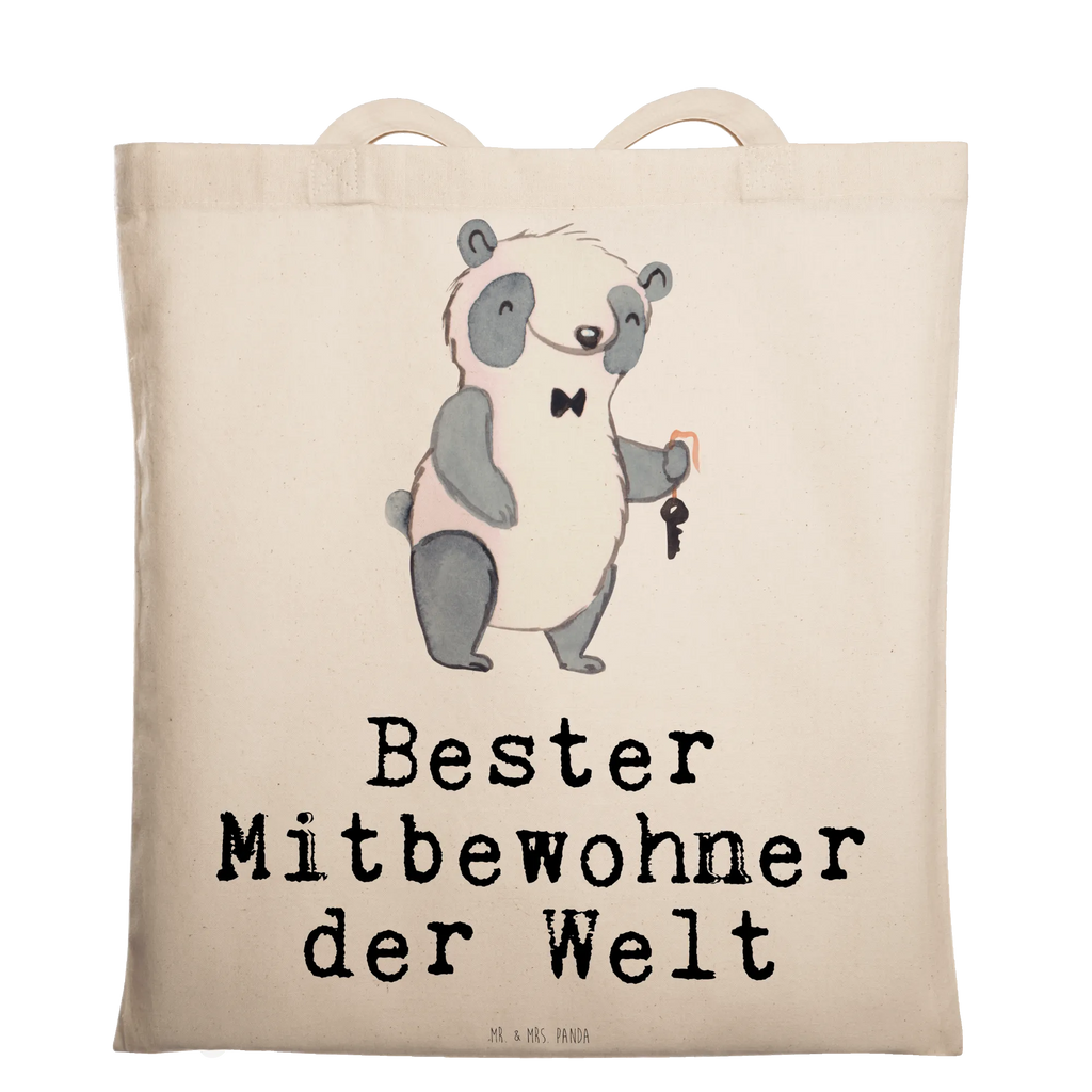 Tragetasche Panda Bester Mitbewohner der Welt Beuteltasche, Beutel, Einkaufstasche, Jutebeutel, Stoffbeutel, Tasche, Shopper, Umhängetasche, Strandtasche, Schultertasche, Stofftasche, Tragetasche, Badetasche, Jutetasche, Einkaufstüte, Laptoptasche, für, Dankeschön, Geschenk, Schenken, Geburtstag, Geburtstagsgeschenk, Geschenkidee, Danke, Bedanken, Mitbringsel, Freude machen, Geschenktipp, Mitbewohner, WG, Zimmernachbar, Wohngemeinschaft, WG-Bewohner, Zimmerkollege, Zimmergenosse, Stubenkamerad