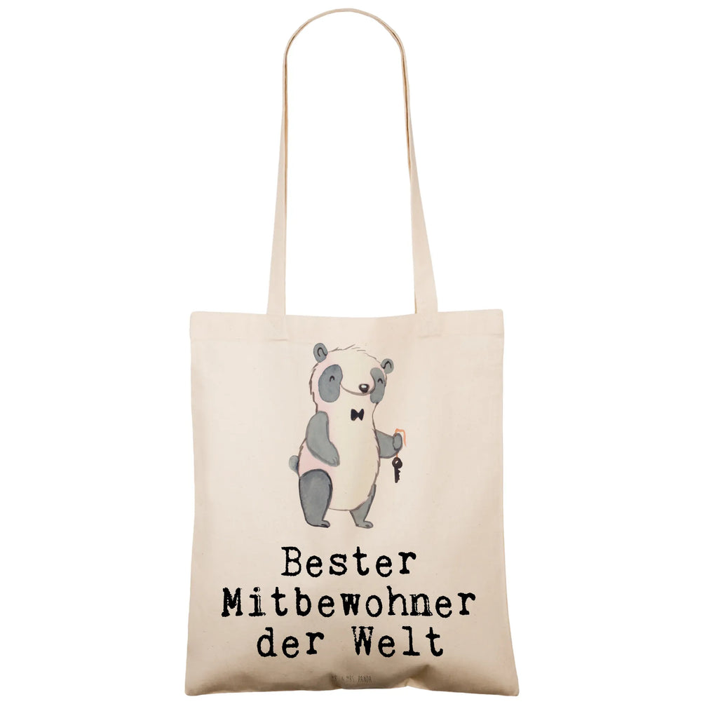 Tragetasche Panda Bester Mitbewohner der Welt Beuteltasche, Beutel, Einkaufstasche, Jutebeutel, Stoffbeutel, Tasche, Shopper, Umhängetasche, Strandtasche, Schultertasche, Stofftasche, Tragetasche, Badetasche, Jutetasche, Einkaufstüte, Laptoptasche, für, Dankeschön, Geschenk, Schenken, Geburtstag, Geburtstagsgeschenk, Geschenkidee, Danke, Bedanken, Mitbringsel, Freude machen, Geschenktipp, Mitbewohner, WG, Zimmernachbar, Wohngemeinschaft, WG-Bewohner, Zimmerkollege, Zimmergenosse, Stubenkamerad