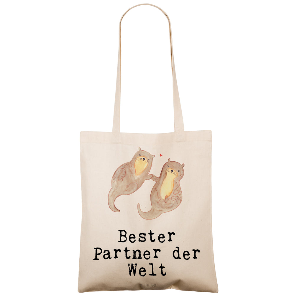 Tragetasche Otter Bester Partner der Welt Beuteltasche, Beutel, Einkaufstasche, Jutebeutel, Stoffbeutel, Tasche, Shopper, Umhängetasche, Strandtasche, Schultertasche, Stofftasche, Tragetasche, Badetasche, Jutetasche, Einkaufstüte, Laptoptasche, für, Dankeschön, Geschenk, Schenken, Geburtstag, Geburtstagsgeschenk, Geschenkidee, Danke, Bedanken, Mitbringsel, Freude machen, Geschenktipp, Partner, Ehepartner, Mann, Frau, Ehefrau, Ehemann. Freundin, Freund, Lebensgefährte, Paar, Liebe