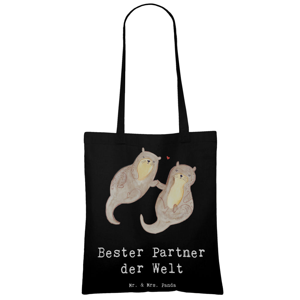 Tragetasche Otter Bester Partner der Welt Beuteltasche, Beutel, Einkaufstasche, Jutebeutel, Stoffbeutel, Tasche, Shopper, Umhängetasche, Strandtasche, Schultertasche, Stofftasche, Tragetasche, Badetasche, Jutetasche, Einkaufstüte, Laptoptasche, für, Dankeschön, Geschenk, Schenken, Geburtstag, Geburtstagsgeschenk, Geschenkidee, Danke, Bedanken, Mitbringsel, Freude machen, Geschenktipp, Partner, Ehepartner, Mann, Frau, Ehefrau, Ehemann. Freundin, Freund, Lebensgefährte, Paar, Liebe