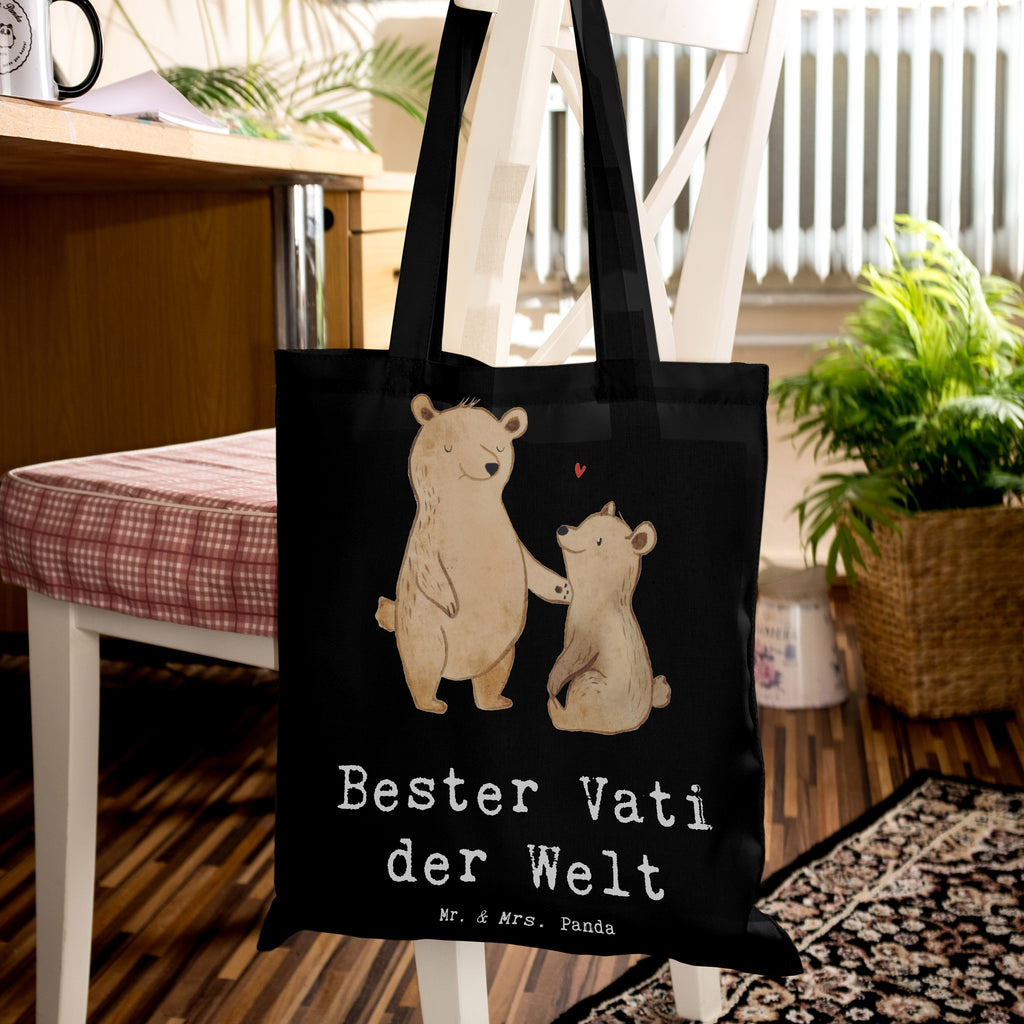 Tragetasche Bär Bester Vati der Welt Beuteltasche, Beutel, Einkaufstasche, Jutebeutel, Stoffbeutel, Tasche, Shopper, Umhängetasche, Strandtasche, Schultertasche, Stofftasche, Tragetasche, Badetasche, Jutetasche, Einkaufstüte, Laptoptasche, für, Dankeschön, Geschenk, Schenken, Geburtstag, Geburtstagsgeschenk, Geschenkidee, Danke, Bedanken, Mitbringsel, Freude machen, Geschenktipp, Vater, Papa, Dad, Daddy, Paps, Papi, Vati, Eltern, Geschenk Vater, Mann, Familie, Bester, Kleinigkeit