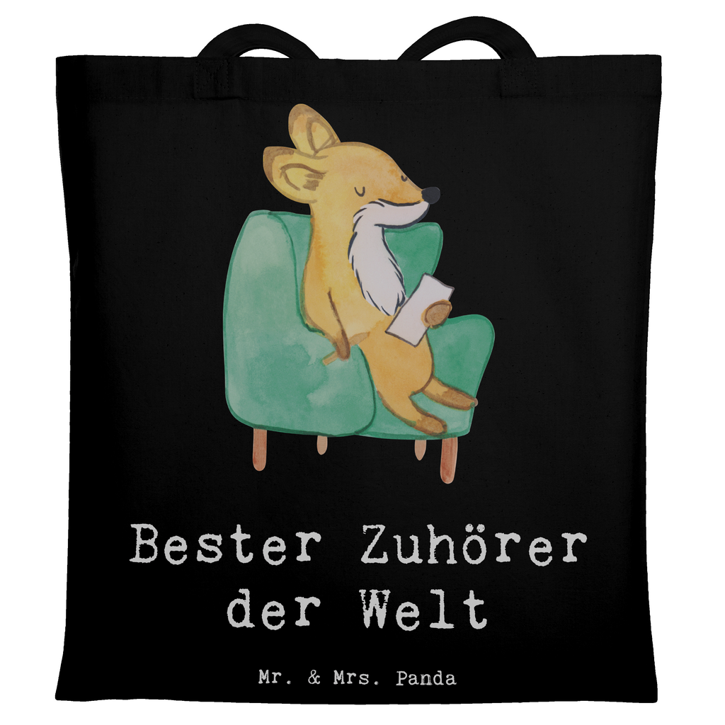 Tragetasche Fuchs Bester Zuhörer der Welt Beuteltasche, Beutel, Einkaufstasche, Jutebeutel, Stoffbeutel, Tasche, Shopper, Umhängetasche, Strandtasche, Schultertasche, Stofftasche, Tragetasche, Badetasche, Jutetasche, Einkaufstüte, Laptoptasche, für, Dankeschön, Geschenk, Schenken, Geburtstag, Geburtstagsgeschenk, Geschenkidee, Danke, Bedanken, Mitbringsel, Freude machen, Geschenktipp, Zuhörer, Freund, Freundin, offenes Ohr, Hilfsbereit, Hilfe