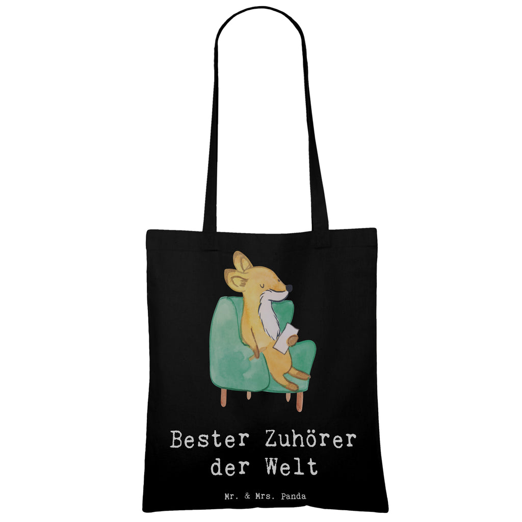 Tragetasche Fuchs Bester Zuhörer der Welt Beuteltasche, Beutel, Einkaufstasche, Jutebeutel, Stoffbeutel, Tasche, Shopper, Umhängetasche, Strandtasche, Schultertasche, Stofftasche, Tragetasche, Badetasche, Jutetasche, Einkaufstüte, Laptoptasche, für, Dankeschön, Geschenk, Schenken, Geburtstag, Geburtstagsgeschenk, Geschenkidee, Danke, Bedanken, Mitbringsel, Freude machen, Geschenktipp, Zuhörer, Freund, Freundin, offenes Ohr, Hilfsbereit, Hilfe