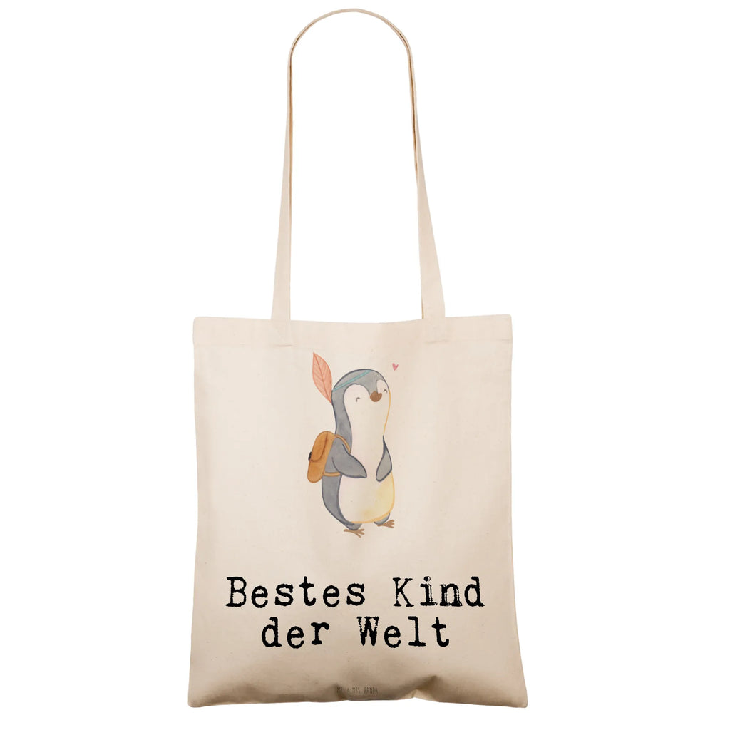 Tragetasche Pinguin Bestes Kind der Welt Beuteltasche, Beutel, Einkaufstasche, Jutebeutel, Stoffbeutel, Tasche, Shopper, Umhängetasche, Strandtasche, Schultertasche, Stofftasche, Tragetasche, Badetasche, Jutetasche, Einkaufstüte, Laptoptasche, für, Dankeschön, Geschenk, Schenken, Geburtstag, Geburtstagsgeschenk, Geschenkidee, Danke, Bedanken, Mitbringsel, Freude machen, Geschenktipp, Kinder, Kind, Kid, Kids, Kiddy, Bestes, Tochter, Sohn, Nachwuchs, Geburt, Liebling, Taufe