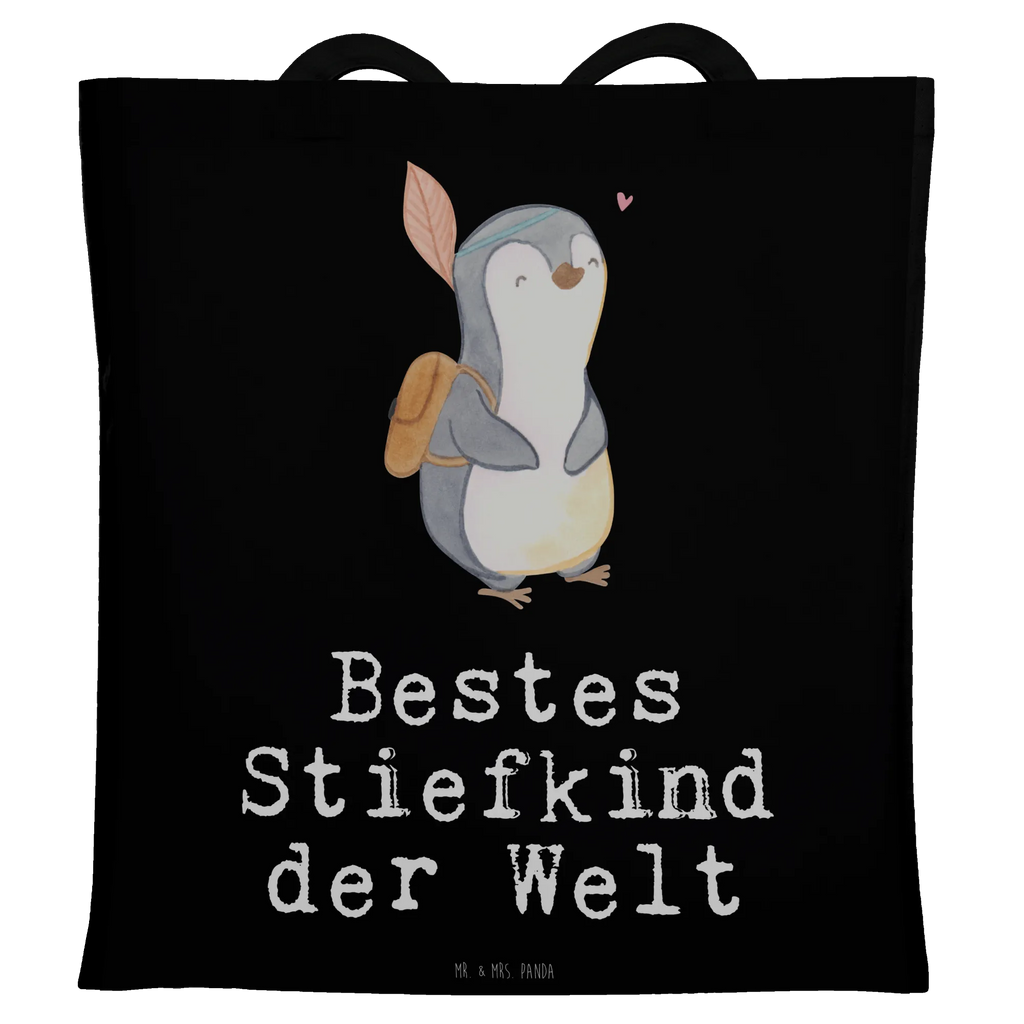 Tragetasche Pinguin Bestes Stiefkind der Welt Beuteltasche, Beutel, Einkaufstasche, Jutebeutel, Stoffbeutel, Tasche, Shopper, Umhängetasche, Strandtasche, Schultertasche, Stofftasche, Tragetasche, Badetasche, Jutetasche, Einkaufstüte, Laptoptasche, für, Dankeschön, Geschenk, Schenken, Geburtstag, Geburtstagsgeschenk, Geschenkidee, Danke, Bedanken, Mitbringsel, Freude machen, Geschenktipp, Stiefkind, angeheiratet, Kinder, Kind, Kid, Kids, Kiddy, Bestes, Tochter, Sohn, Nachwuchs, Geburt, Liebling, Taufe