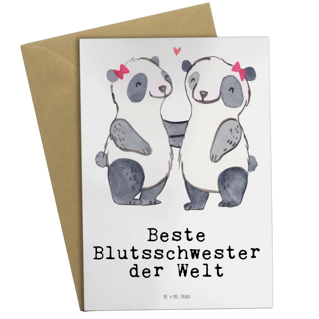 Grußkarte Panda Beste Blutsschwester der Welt Grußkarte, Klappkarte, Einladungskarte, Glückwunschkarte, Hochzeitskarte, Geburtstagskarte, Karte, Ansichtskarten, für, Dankeschön, Geschenk, Schenken, Geburtstag, Geburtstagsgeschenk, Geschenkidee, Danke, Bedanken, Mitbringsel, Freude machen, Geschenktipp, Blutsschwester, Blutsgeschwister, Freundin, Bae, Schwestern, Schwester, Geschwister, Schwesterherz, Sister, Familie, Kleinigkeit, Beste, Tochter, Liebe