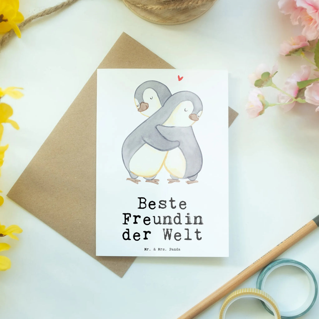 Grußkarte Pinguin Beste Freundin der Welt Grußkarte, Klappkarte, Einladungskarte, Glückwunschkarte, Hochzeitskarte, Geburtstagskarte, Karte, Ansichtskarten, für, Dankeschön, Geschenk, Schenken, Geburtstag, Geburtstagsgeschenk, Geschenkidee, Danke, Bedanken, Mitbringsel, Freude machen, Geschenktipp, Freundin, beste Freundin, Ehefrau, Frau, bae, bff, Freundinnen, Jahrestag, Freundschaft. Liebste, beste, Spruch