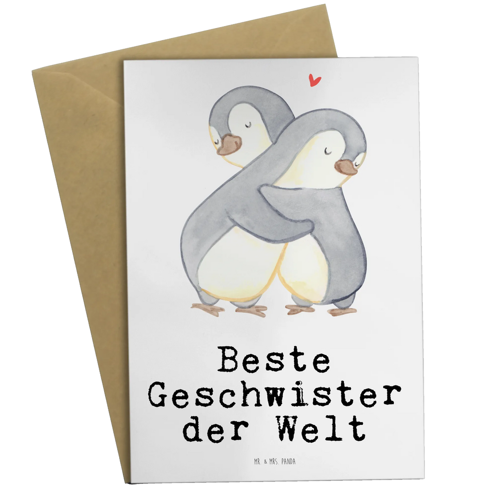 Grußkarte Pinguin Beste Geschwister der Welt Grußkarte, Klappkarte, Einladungskarte, Glückwunschkarte, Hochzeitskarte, Geburtstagskarte, Karte, Ansichtskarten, für, Dankeschön, Geschenk, Schenken, Geburtstag, Geburtstagsgeschenk, Geschenkidee, Danke, Bedanken, Mitbringsel, Freude machen, Geschenktipp, Geschwister, Geschwisterchen, Bruder, Schwester, Schwestern, Brüder, Familie, Nachwuchs