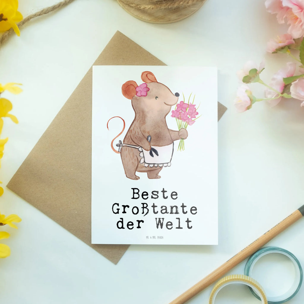 Grußkarte Maus Beste Großtante der Welt Grußkarte, Klappkarte, Einladungskarte, Glückwunschkarte, Hochzeitskarte, Geburtstagskarte, Karte, Ansichtskarten, für, Dankeschön, Geschenk, Schenken, Geburtstag, Geburtstagsgeschenk, Geschenkidee, Danke, Bedanken, Mitbringsel, Freude machen, Geschenktipp, Großtante, Grosstante, Tante, Lieblingstante, Familie, Schwester, Tanten, Kleinigkeit, Beste, Nichte, Neffe, Groß