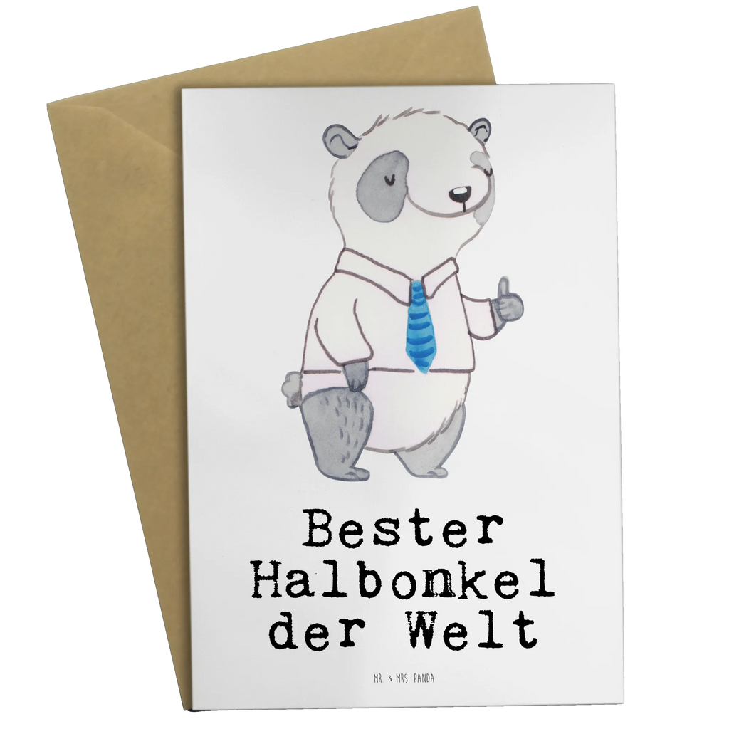 Grußkarte Panda Bester Halbonkel der Welt Grußkarte, Klappkarte, Einladungskarte, Glückwunschkarte, Hochzeitskarte, Geburtstagskarte, Karte, Ansichtskarten, für, Dankeschön, Geschenk, Schenken, Geburtstag, Geburtstagsgeschenk, Geschenkidee, Danke, Bedanken, Mitbringsel, Freude machen, Geschenktipp, Onkel, bester Onkel, Halbonkel, Stiefonkel, Stief, Stiefgeschwister, Familie, Kleinigkeit