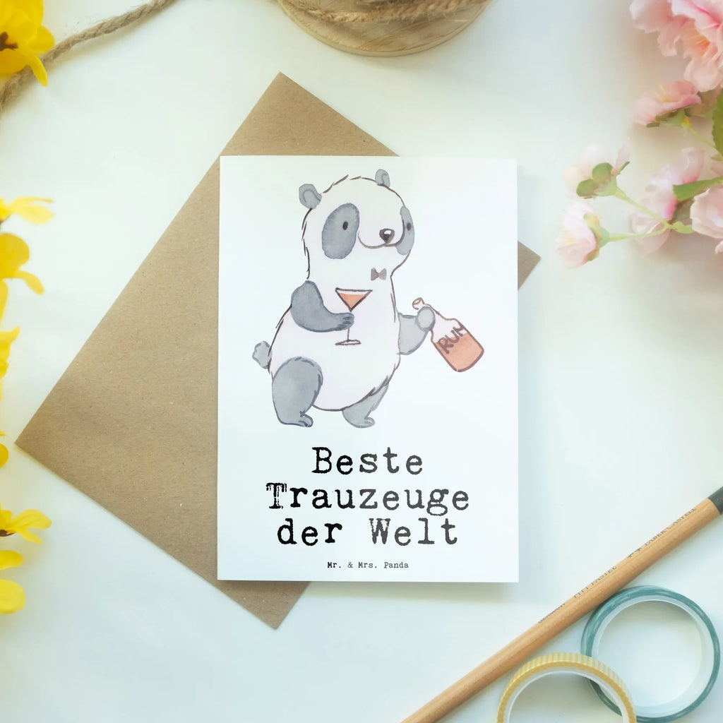 Grußkarte Panda Bester Trauzeuge der Welt Grußkarte, Klappkarte, Einladungskarte, Glückwunschkarte, Hochzeitskarte, Geburtstagskarte, Karte, Ansichtskarten, für, Dankeschön, Geschenk, Schenken, Geburtstag, Geburtstagsgeschenk, Geschenkidee, Danke, Bedanken, Mitbringsel, Freude machen, Geschenktipp, Trauzeugen, Trauzeuge, Trauhzeugen, Hochzeit, Heirat, JGA, Trauung, Kirche, Standesamt, Braut, Bräutigam