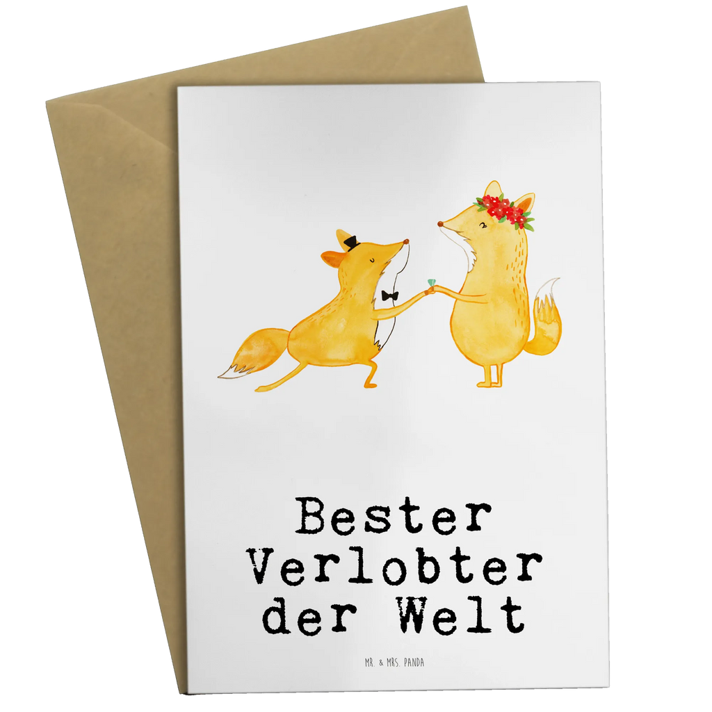 Grußkarte Fuchs Bester Verlobter der Welt Grußkarte, Klappkarte, Einladungskarte, Glückwunschkarte, Hochzeitskarte, Geburtstagskarte, Karte, Ansichtskarten, für, Dankeschön, Geschenk, Schenken, Geburtstag, Geburtstagsgeschenk, Geschenkidee, Danke, Bedanken, Mitbringsel, Freude machen, Geschenktipp, Verlobter, Verloben, Verlobung, Traummann, Mann, Freund, Ehemann, Zukünftiger, Hochzeit, Ehe