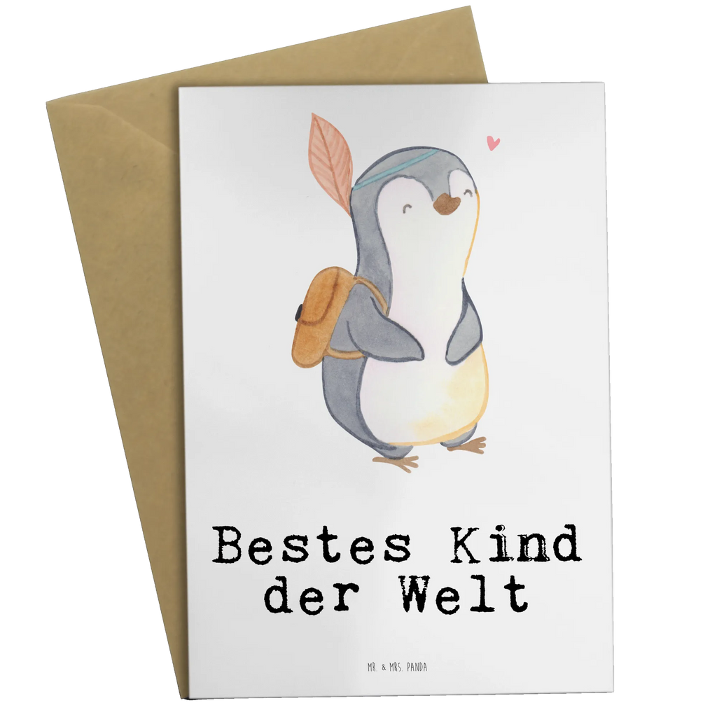 Grußkarte Pinguin Bestes Kind der Welt Grußkarte, Klappkarte, Einladungskarte, Glückwunschkarte, Hochzeitskarte, Geburtstagskarte, Karte, Ansichtskarten, für, Dankeschön, Geschenk, Schenken, Geburtstag, Geburtstagsgeschenk, Geschenkidee, Danke, Bedanken, Mitbringsel, Freude machen, Geschenktipp, Kinder, Kind, Kid, Kids, Kiddy, Bestes, Tochter, Sohn, Nachwuchs, Geburt, Liebling, Taufe