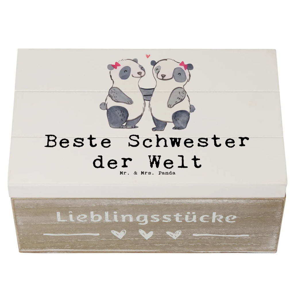 Holzkiste Panda Beste Schwester der Welt Holzkiste, Kiste, Schatzkiste, Truhe, Schatulle, XXL, Erinnerungsbox, Erinnerungskiste, Dekokiste, Aufbewahrungsbox, Geschenkbox, Geschenkdose, für, Dankeschön, Geschenk, Schenken, Geburtstag, Geburtstagsgeschenk, Geschenkidee, Danke, Bedanken, Mitbringsel, Freude machen, Geschenktipp, Schwestern, Schwester, Geschwister, Schwesterherz, Sister, Familie, Kleinigkeit, Beste, Tochter, Liebe, Kinder