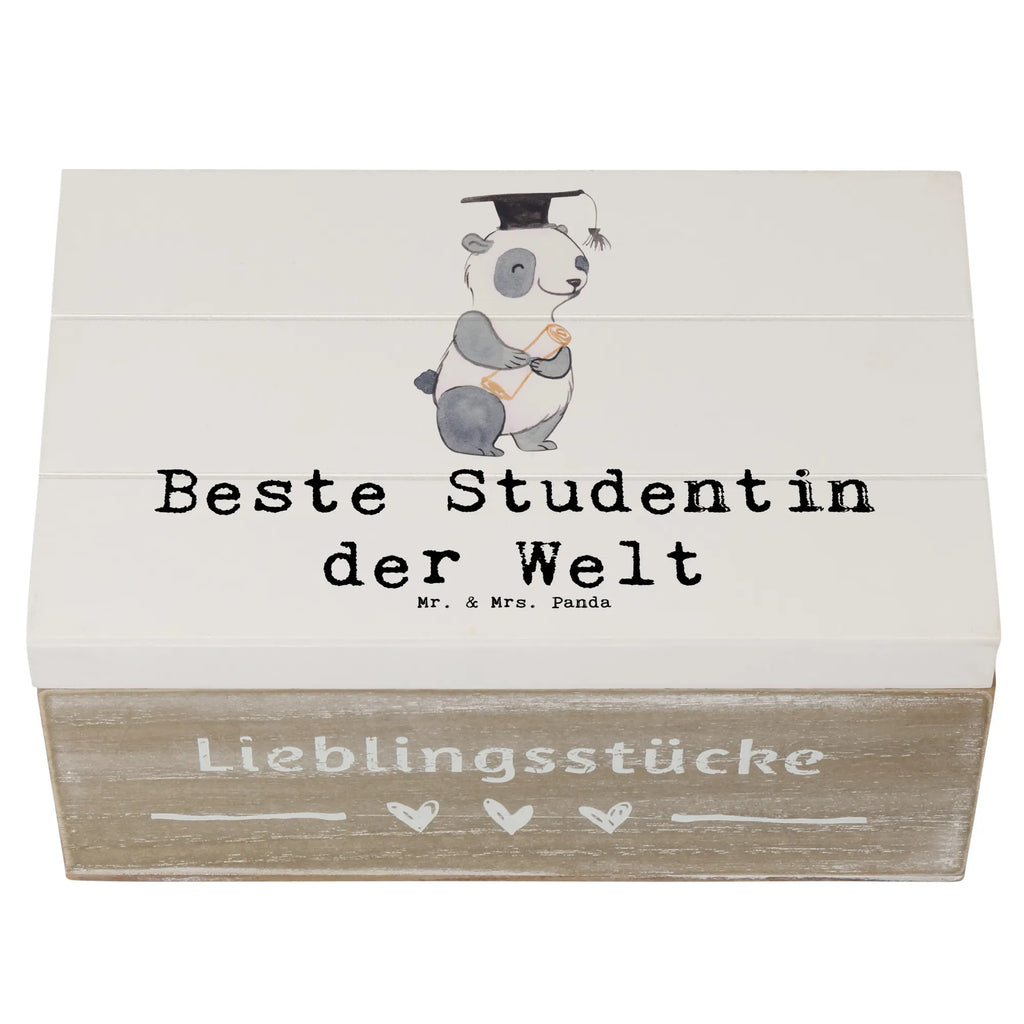 Holzkiste Panda Beste Studentin der Welt Holzkiste, Kiste, Schatzkiste, Truhe, Schatulle, XXL, Erinnerungsbox, Erinnerungskiste, Dekokiste, Aufbewahrungsbox, Geschenkbox, Geschenkdose, für, Dankeschön, Geschenk, Schenken, Geburtstag, Geburtstagsgeschenk, Geschenkidee, Danke, Bedanken, Mitbringsel, Freude machen, Geschenktipp, Studentin, Studium, Tochter, Spaß, Musterschülerin, lustig, Studienabschluss, witzig, Universität, Abschluss, Alumni, Uni, Studenten, Hochschule