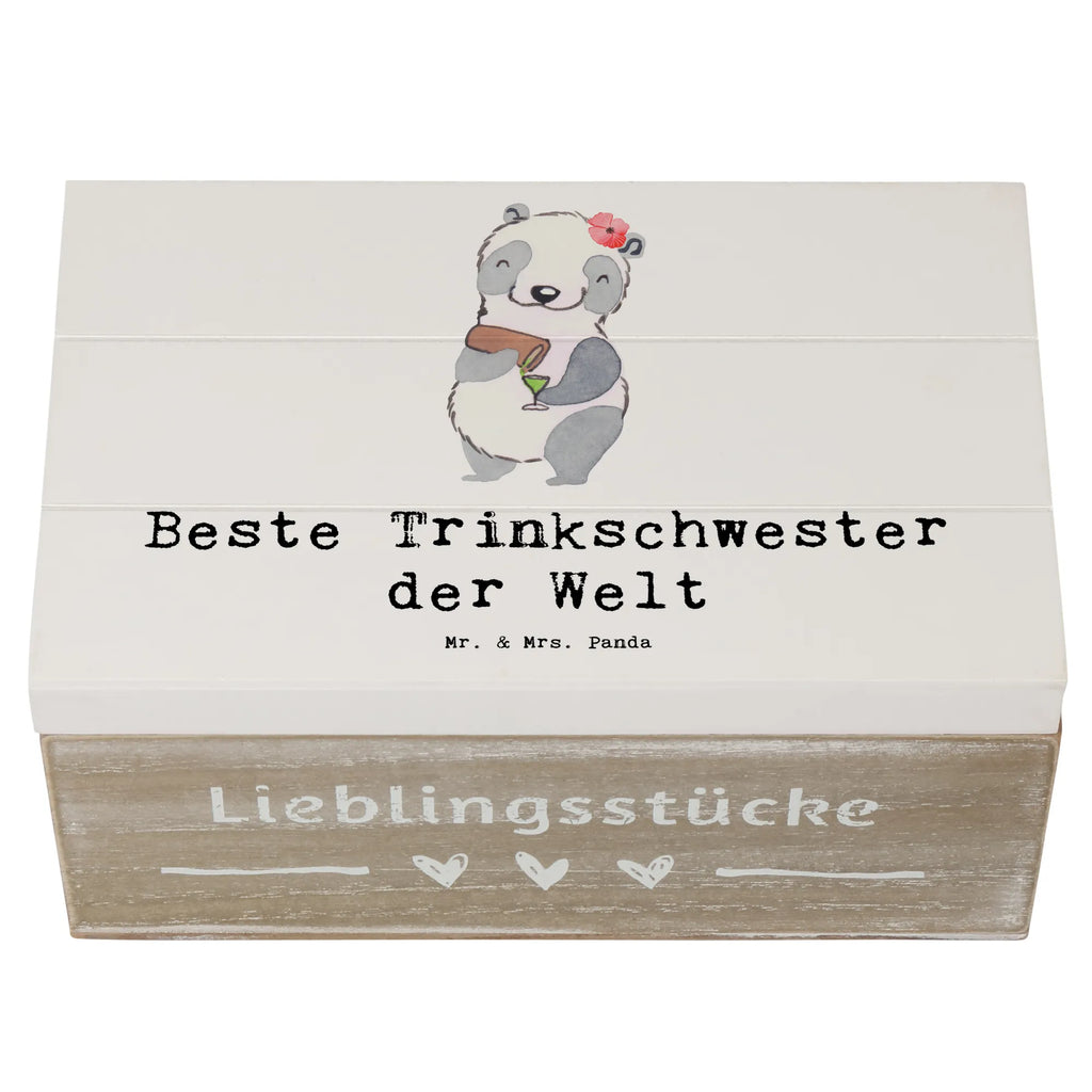 Holzkiste Panda Beste Trinkschwester der Welt Holzkiste, Kiste, Schatzkiste, Truhe, Schatulle, XXL, Erinnerungsbox, Erinnerungskiste, Dekokiste, Aufbewahrungsbox, Geschenkbox, Geschenkdose, für, Dankeschön, Geschenk, Schenken, Geburtstag, Geburtstagsgeschenk, Geschenkidee, Danke, Bedanken, Mitbringsel, Freude machen, Geschenktipp, Trinkschwester, Saufschwester, Schwester, Sister, Freundin, Party, Bae, Trinken, Alkohol, Wochenende, Kleinigkeit, Sister from another Mister