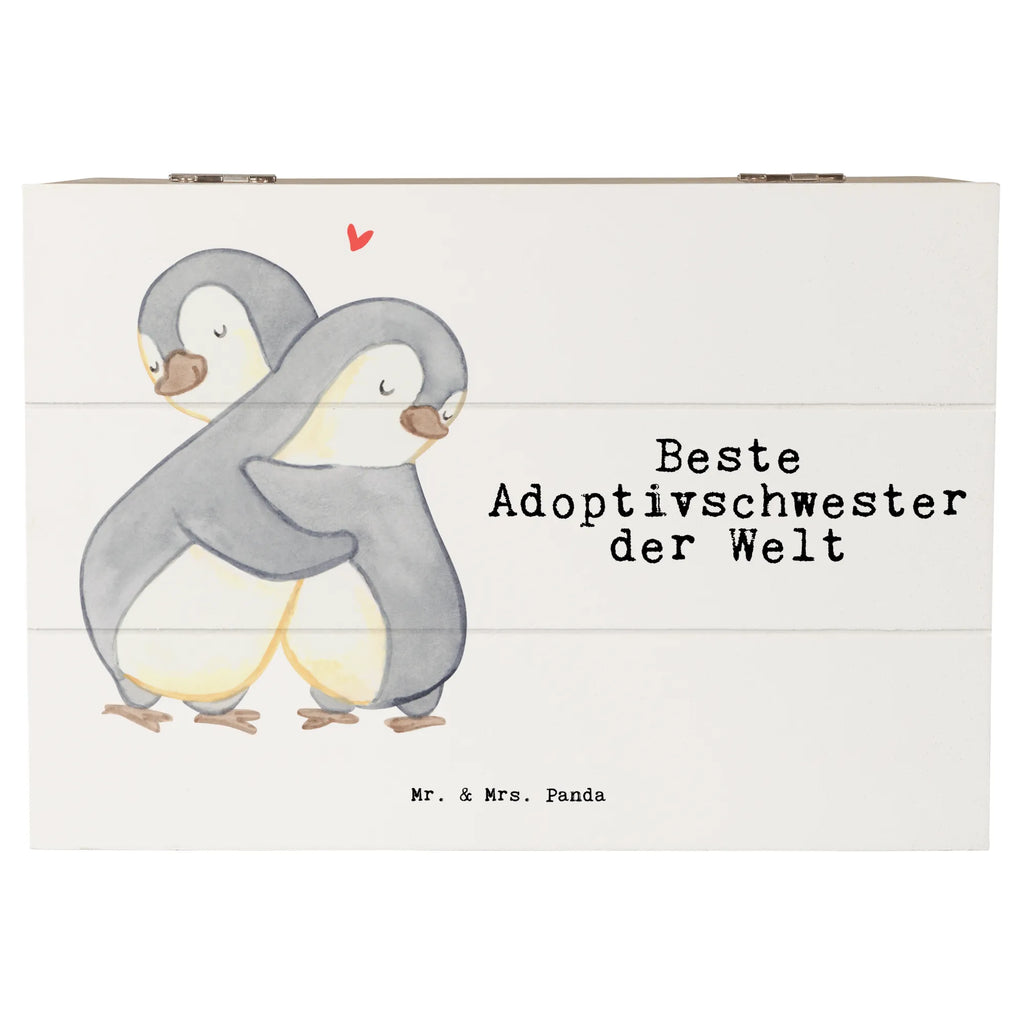 Holzkiste Pinguin Beste Adoptivschwester der Welt Holzkiste, Kiste, Schatzkiste, Truhe, Schatulle, XXL, Erinnerungsbox, Erinnerungskiste, Dekokiste, Aufbewahrungsbox, Geschenkbox, Geschenkdose, für, Dankeschön, Geschenk, Schenken, Geburtstag, Geburtstagsgeschenk, Geschenkidee, Danke, Bedanken, Mitbringsel, Freude machen, Geschenktipp, Adoptivschwester, Adoptiv, adoptiert, Schwester, Geschwister, Schwesterherz, Sister, Familie, Kleinigkeit, Beste, Tochter