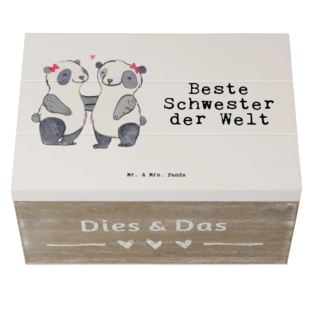 Holzkiste Panda Beste Schwester der Welt Holzkiste, Kiste, Schatzkiste, Truhe, Schatulle, XXL, Erinnerungsbox, Erinnerungskiste, Dekokiste, Aufbewahrungsbox, Geschenkbox, Geschenkdose, für, Dankeschön, Geschenk, Schenken, Geburtstag, Geburtstagsgeschenk, Geschenkidee, Danke, Bedanken, Mitbringsel, Freude machen, Geschenktipp, Schwestern, Schwester, Geschwister, Schwesterherz, Sister, Familie, Kleinigkeit, Beste, Tochter, Liebe, Kinder