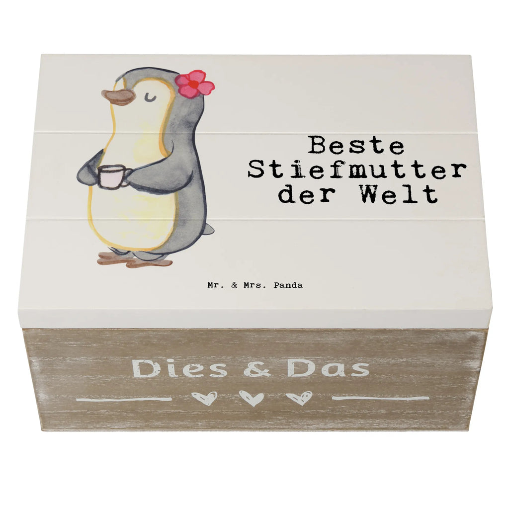 Holzkiste Pinguin Beste Stiefmutter der Welt Holzkiste, Kiste, Schatzkiste, Truhe, Schatulle, XXL, Erinnerungsbox, Erinnerungskiste, Dekokiste, Aufbewahrungsbox, Geschenkbox, Geschenkdose, für, Dankeschön, Geschenk, Schenken, Geburtstag, Geburtstagsgeschenk, Geschenkidee, Danke, Bedanken, Mitbringsel, Freude machen, Geschenktipp, Stiefmutter, Stief Mutter, Stiefmama, Mami, Mutter, Muttertag, Mutti, Mama, Tochter, Sohn, Beste