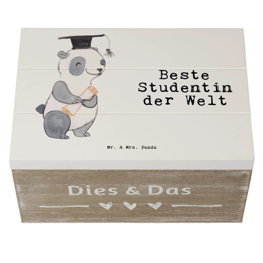 Holzkiste Panda Beste Studentin der Welt Holzkiste, Kiste, Schatzkiste, Truhe, Schatulle, XXL, Erinnerungsbox, Erinnerungskiste, Dekokiste, Aufbewahrungsbox, Geschenkbox, Geschenkdose, für, Dankeschön, Geschenk, Schenken, Geburtstag, Geburtstagsgeschenk, Geschenkidee, Danke, Bedanken, Mitbringsel, Freude machen, Geschenktipp, Studentin, Studium, Tochter, Spaß, Musterschülerin, lustig, Studienabschluss, witzig, Universität, Abschluss, Alumni, Uni, Studenten, Hochschule