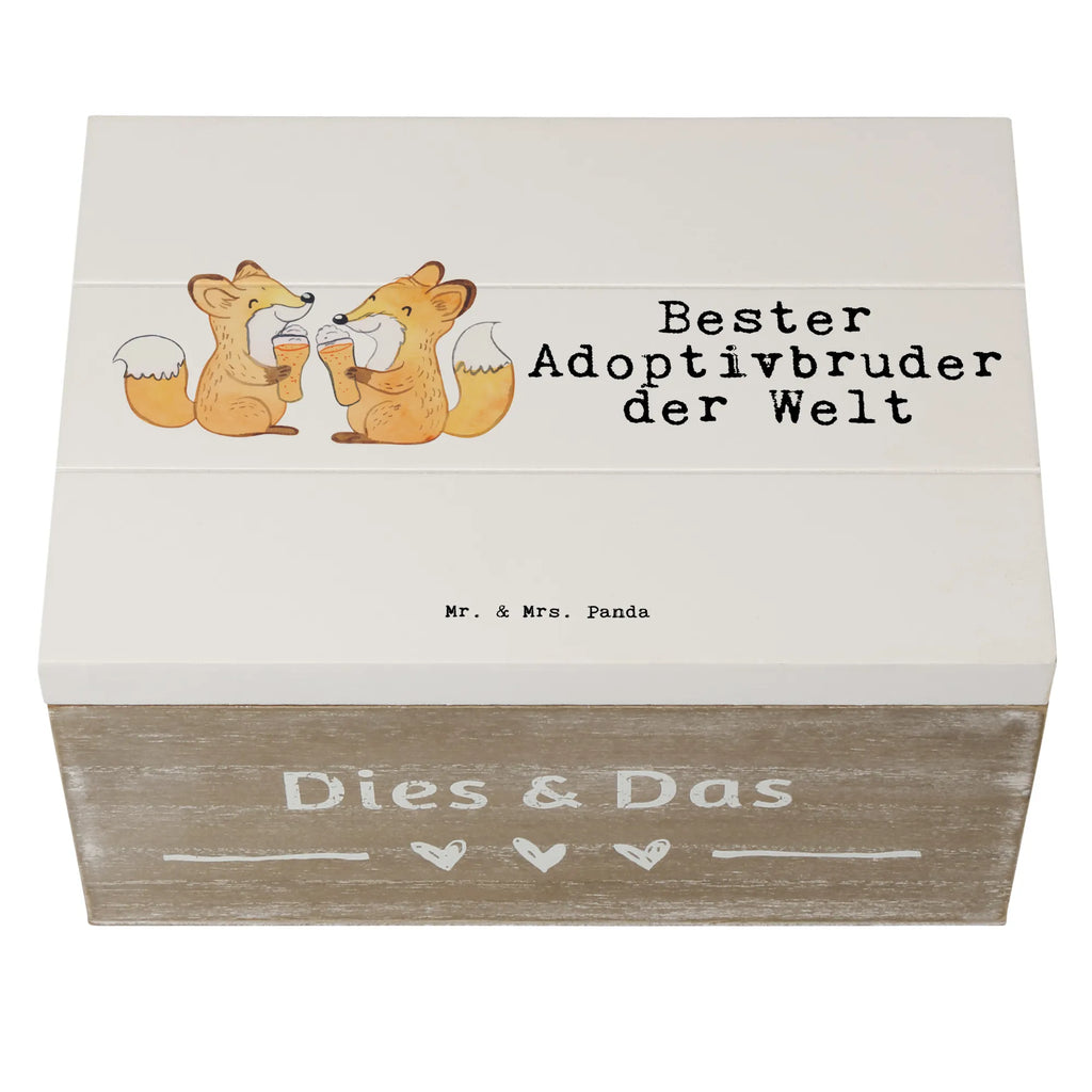 Holzkiste Fuchs Bester Adoptivbruder der Welt Holzkiste, Kiste, Schatzkiste, Truhe, Schatulle, XXL, Erinnerungsbox, Erinnerungskiste, Dekokiste, Aufbewahrungsbox, Geschenkbox, Geschenkdose, für, Dankeschön, Geschenk, Schenken, Geburtstag, Geburtstagsgeschenk, Geschenkidee, Danke, Bedanken, Mitbringsel, Freude machen, Geschenktipp, Adoptivbruder, adoptiert, Bruder, Brudi, Geschwister, Bruderherz, Schwester, Familie, Kleinigkeit, Brother, Bester, Sohn