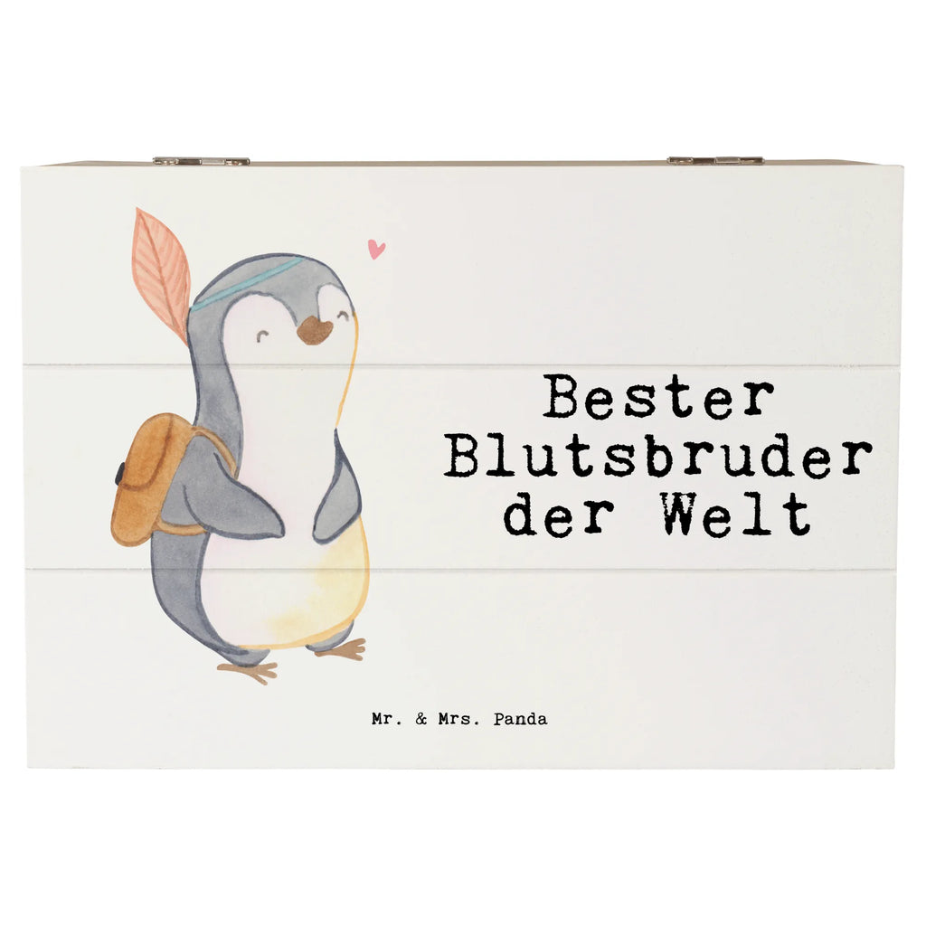 Holzkiste Pinguin Bester Blutsbruder der Welt Holzkiste, Kiste, Schatzkiste, Truhe, Schatulle, XXL, Erinnerungsbox, Erinnerungskiste, Dekokiste, Aufbewahrungsbox, Geschenkbox, Geschenkdose, für, Dankeschön, Geschenk, Schenken, Geburtstag, Geburtstagsgeschenk, Geschenkidee, Danke, Bedanken, Mitbringsel, Freude machen, Geschenktipp, Blutsbruder, Blutsgeschwister, Freund, Brüder, Geschwister, Bruderherz, Brother, Familie, Kleinigkeit, Bester, Sido