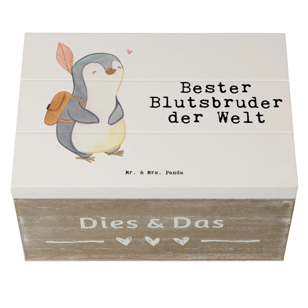 Holzkiste Pinguin Bester Blutsbruder der Welt Holzkiste, Kiste, Schatzkiste, Truhe, Schatulle, XXL, Erinnerungsbox, Erinnerungskiste, Dekokiste, Aufbewahrungsbox, Geschenkbox, Geschenkdose, für, Dankeschön, Geschenk, Schenken, Geburtstag, Geburtstagsgeschenk, Geschenkidee, Danke, Bedanken, Mitbringsel, Freude machen, Geschenktipp, Blutsbruder, Blutsgeschwister, Freund, Brüder, Geschwister, Bruderherz, Brother, Familie, Kleinigkeit, Bester, Sido