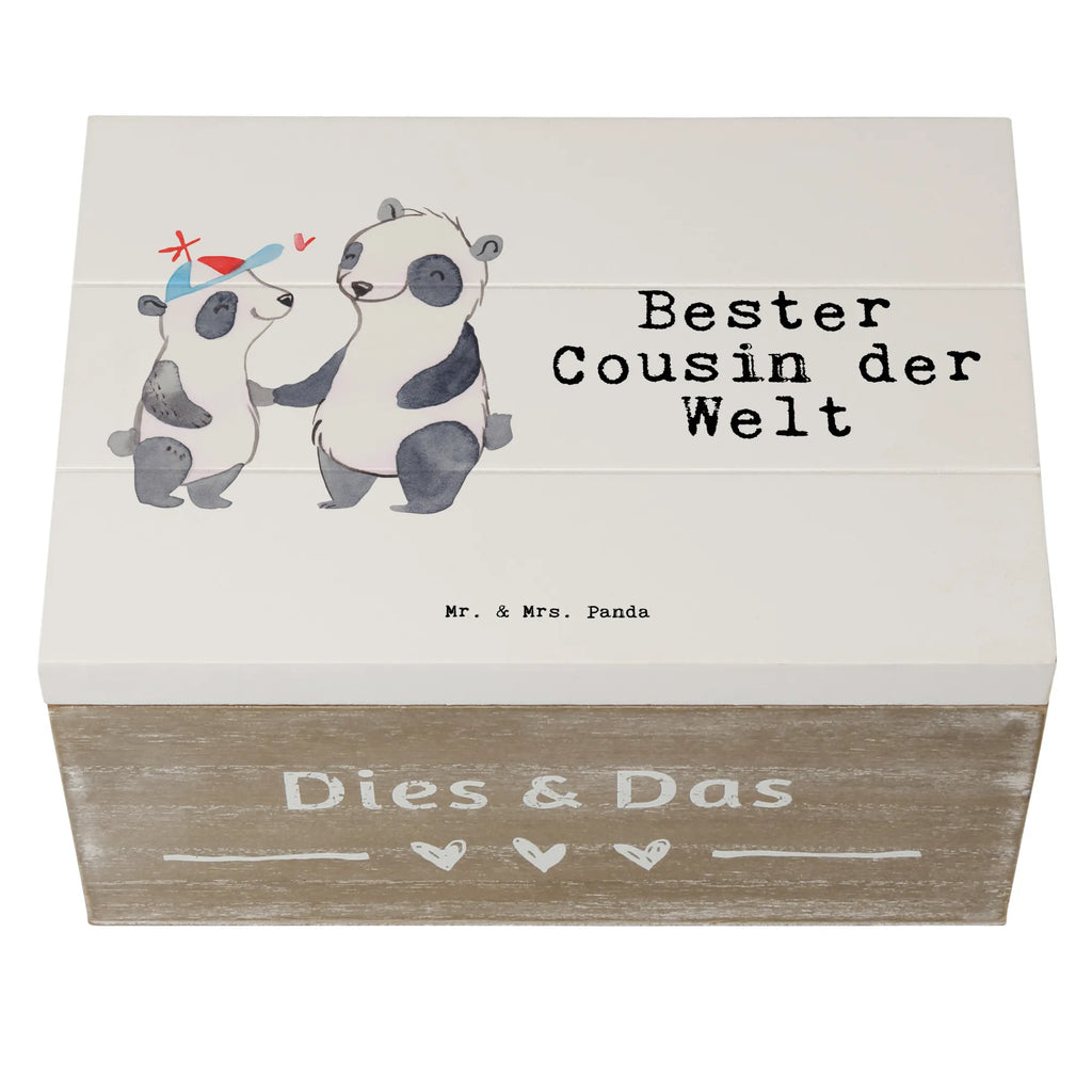 Holzkiste Panda Bester Cousin der Welt Holzkiste, Kiste, Schatzkiste, Truhe, Schatulle, XXL, Erinnerungsbox, Erinnerungskiste, Dekokiste, Aufbewahrungsbox, Geschenkbox, Geschenkdose, für, Dankeschön, Geschenk, Schenken, Geburtstag, Geburtstagsgeschenk, Geschenkidee, Danke, Bedanken, Mitbringsel, Freude machen, Geschenktipp, Cousin, Kousin, Vetter, Sohn von Onkel, Sohn von Tante, Familie, Verwandtschaft, Cousine