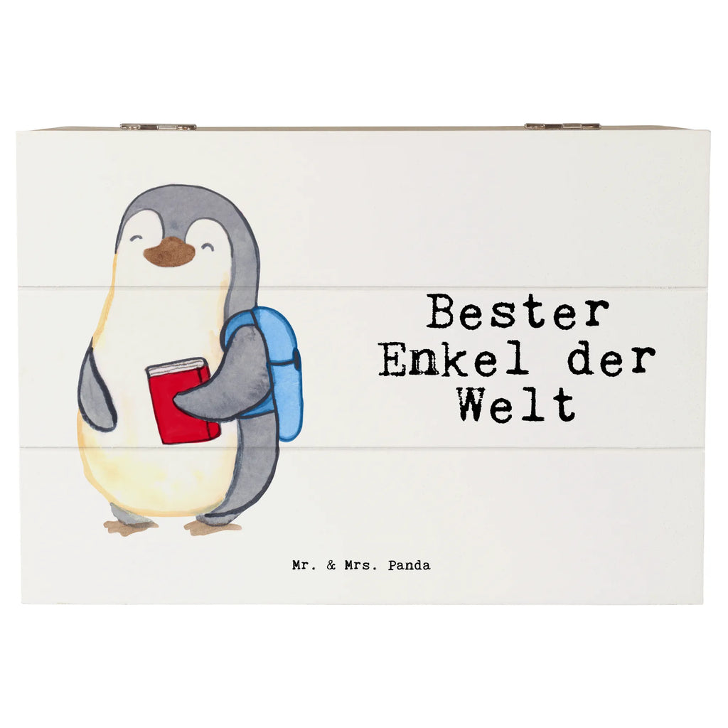 Holzkiste Pinguin Bester Enkel der Welt Holzkiste, Kiste, Schatzkiste, Truhe, Schatulle, XXL, Erinnerungsbox, Erinnerungskiste, Dekokiste, Aufbewahrungsbox, Geschenkbox, Geschenkdose, für, Dankeschön, Geschenk, Schenken, Geburtstag, Geburtstagsgeschenk, Geschenkidee, Danke, Bedanken, Mitbringsel, Freude machen, Geschenktipp, Enkel, Enkelkind, Enkelsohn, Oma, Opa, Kind von Tochter, Kind von Sohn, Taufe, Großsohn