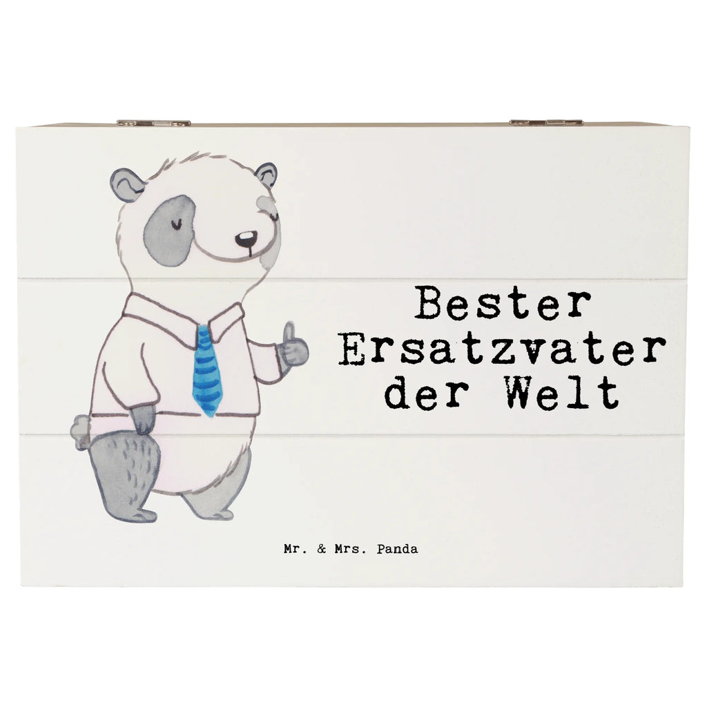 Holzkiste Panda Bester Ersatzvater der Welt Holzkiste, Kiste, Schatzkiste, Truhe, Schatulle, XXL, Erinnerungsbox, Erinnerungskiste, Dekokiste, Aufbewahrungsbox, Geschenkbox, Geschenkdose, für, Dankeschön, Geschenk, Schenken, Geburtstag, Geburtstagsgeschenk, Geschenkidee, Danke, Bedanken, Mitbringsel, Freude machen, Geschenktipp, Bester, Ersatzvater, Ersatz, zweiter, Vater, Papa, Dad, Daddy, Paps, Papi, Vati, Eltern, Geschenk Vater, Mann, Familie, Kleinigkeit