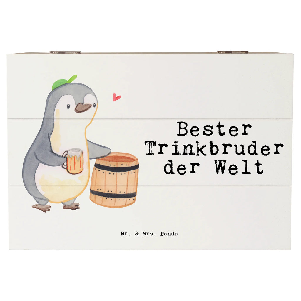 Holzkiste Pinguin Bester Trinkbruder der Welt Holzkiste, Kiste, Schatzkiste, Truhe, Schatulle, XXL, Erinnerungsbox, Erinnerungskiste, Dekokiste, Aufbewahrungsbox, Geschenkbox, Geschenkdose, für, Dankeschön, Geschenk, Schenken, Geburtstag, Geburtstagsgeschenk, Geschenkidee, Danke, Bedanken, Mitbringsel, Freude machen, Geschenktipp, Trinkbruder, Trinkkumpel, Kumpel, Saufkumpane, Kumpane, Trinken, Party, Kleinigkeit