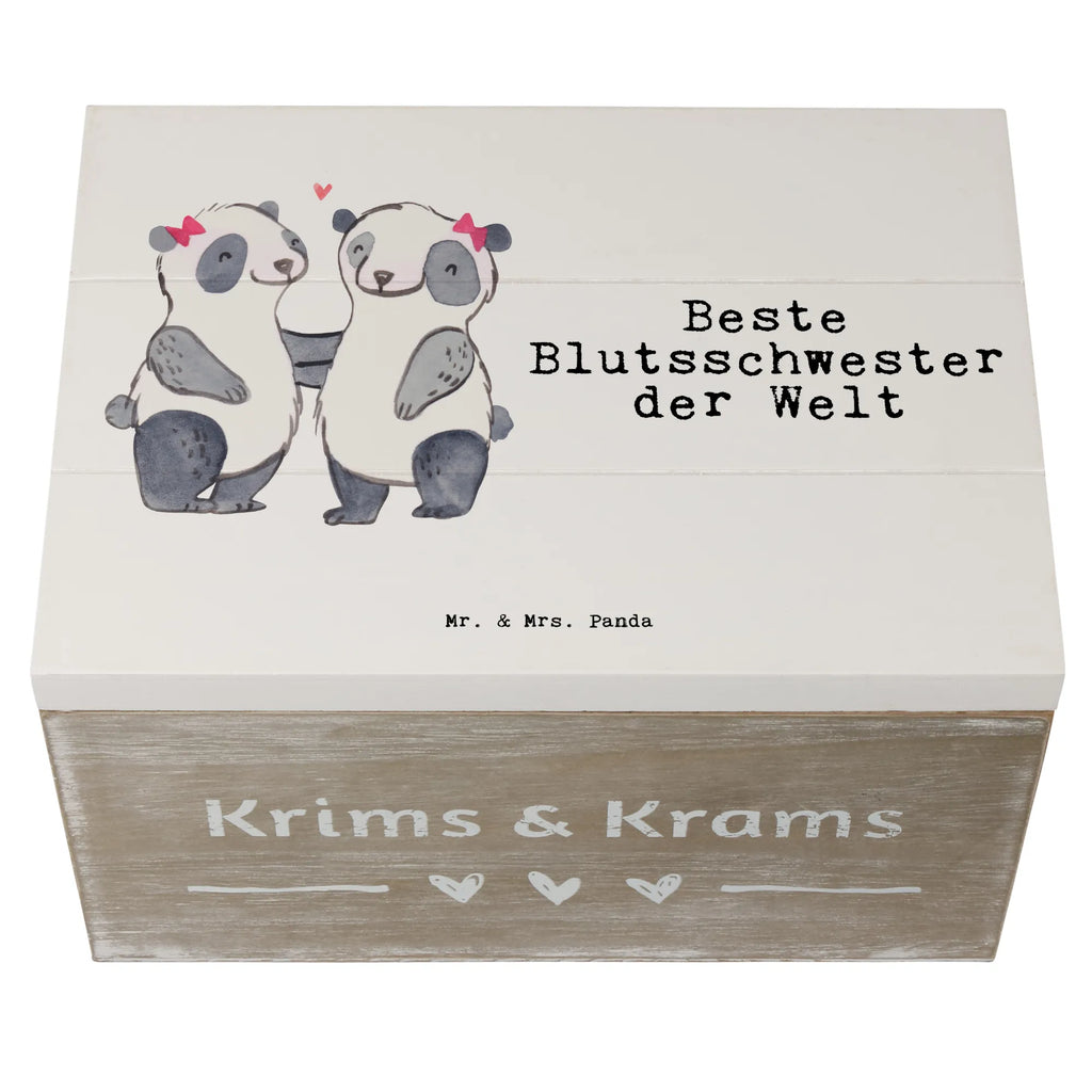 Holzkiste Panda Beste Blutsschwester der Welt Holzkiste, Kiste, Schatzkiste, Truhe, Schatulle, XXL, Erinnerungsbox, Erinnerungskiste, Dekokiste, Aufbewahrungsbox, Geschenkbox, Geschenkdose, für, Dankeschön, Geschenk, Schenken, Geburtstag, Geburtstagsgeschenk, Geschenkidee, Danke, Bedanken, Mitbringsel, Freude machen, Geschenktipp, Blutsschwester, Blutsgeschwister, Freundin, Bae, Schwestern, Schwester, Geschwister, Schwesterherz, Sister, Familie, Kleinigkeit, Beste, Tochter, Liebe