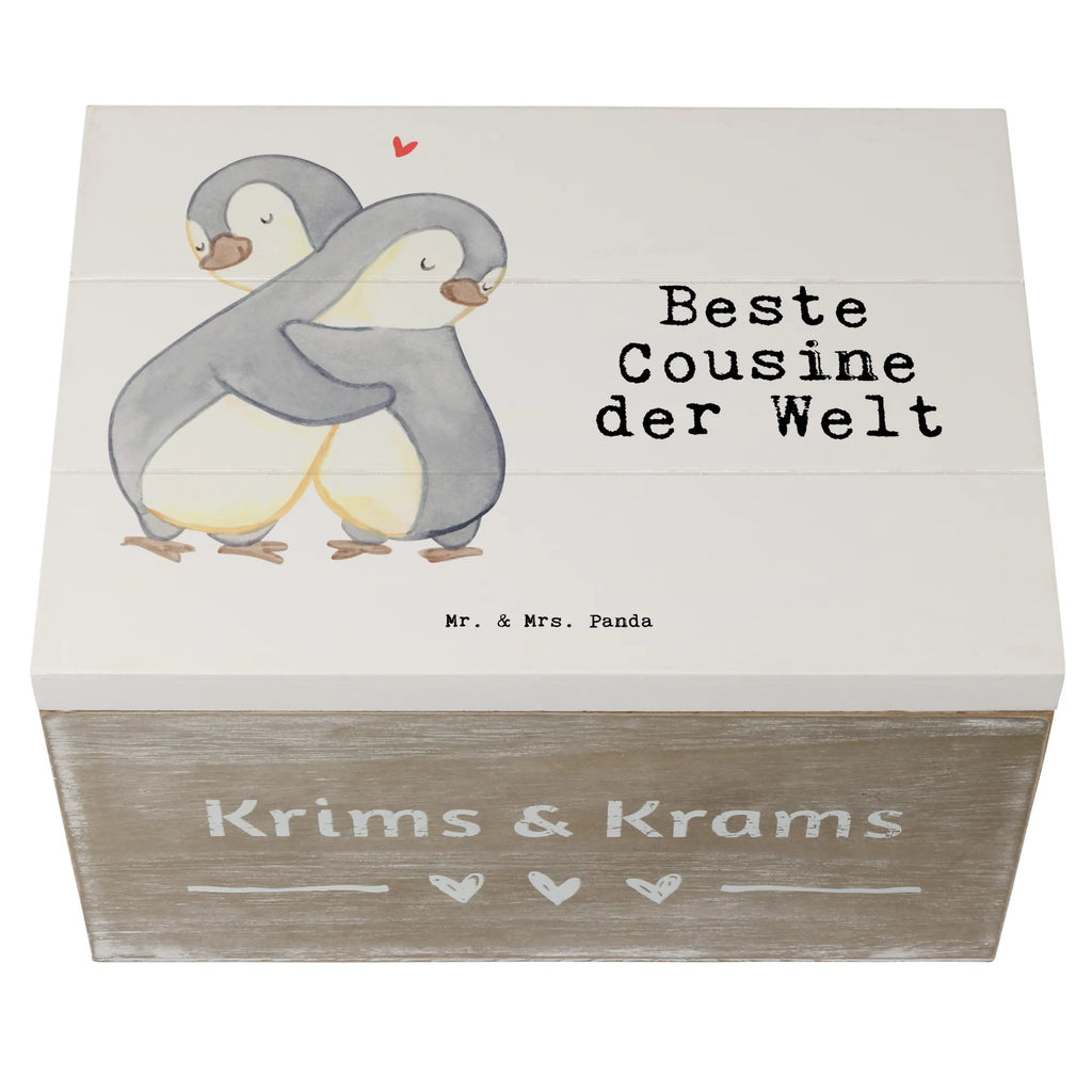 Holzkiste Pinguin Beste Cousine der Welt Holzkiste, Kiste, Schatzkiste, Truhe, Schatulle, XXL, Erinnerungsbox, Erinnerungskiste, Dekokiste, Aufbewahrungsbox, Geschenkbox, Geschenkdose, für, Dankeschön, Geschenk, Schenken, Geburtstag, Geburtstagsgeschenk, Geschenkidee, Danke, Bedanken, Mitbringsel, Freude machen, Geschenktipp, Cousine, Kusine, Kousine, Cousinchen, Tochter von Onkel, Tochter von Tante, Familie, Verwandtschaft, Cousin