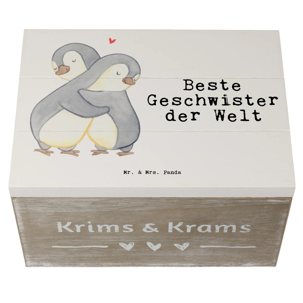 Holzkiste Pinguin Beste Geschwister der Welt Holzkiste, Kiste, Schatzkiste, Truhe, Schatulle, XXL, Erinnerungsbox, Erinnerungskiste, Dekokiste, Aufbewahrungsbox, Geschenkbox, Geschenkdose, für, Dankeschön, Geschenk, Schenken, Geburtstag, Geburtstagsgeschenk, Geschenkidee, Danke, Bedanken, Mitbringsel, Freude machen, Geschenktipp, Geschwister, Geschwisterchen, Bruder, Schwester, Schwestern, Brüder, Familie, Nachwuchs