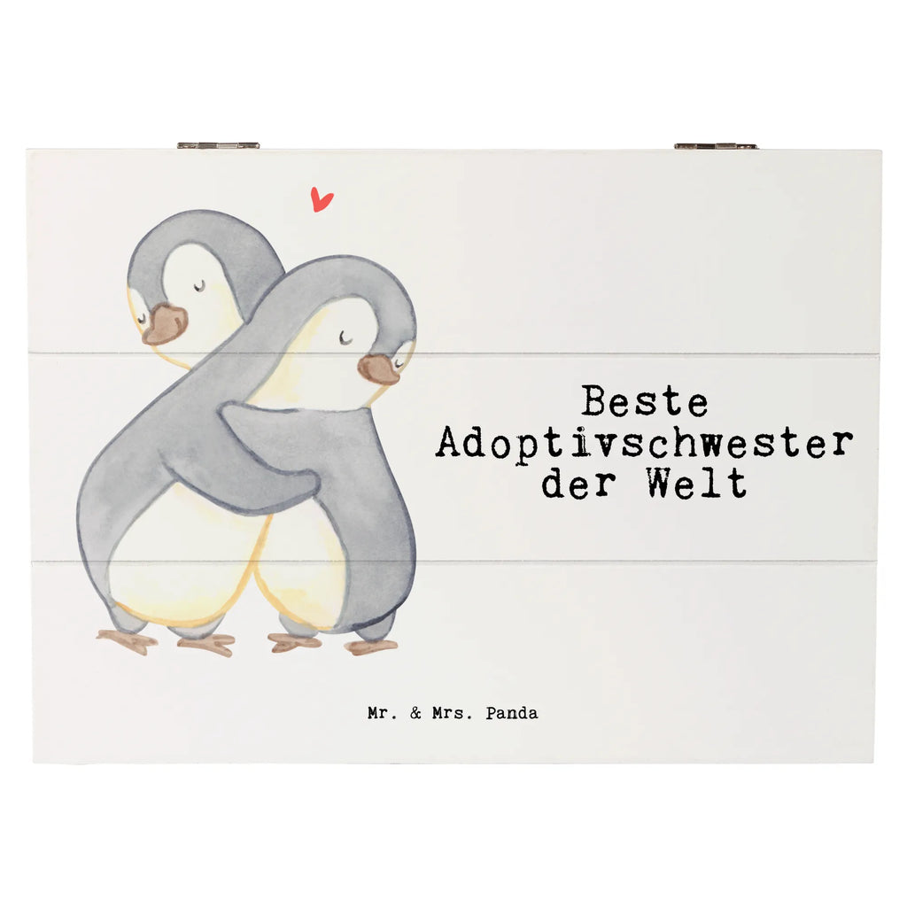 Holzkiste Pinguin Beste Adoptivschwester der Welt Holzkiste, Kiste, Schatzkiste, Truhe, Schatulle, XXL, Erinnerungsbox, Erinnerungskiste, Dekokiste, Aufbewahrungsbox, Geschenkbox, Geschenkdose, für, Dankeschön, Geschenk, Schenken, Geburtstag, Geburtstagsgeschenk, Geschenkidee, Danke, Bedanken, Mitbringsel, Freude machen, Geschenktipp, Adoptivschwester, Adoptiv, adoptiert, Schwester, Geschwister, Schwesterherz, Sister, Familie, Kleinigkeit, Beste, Tochter