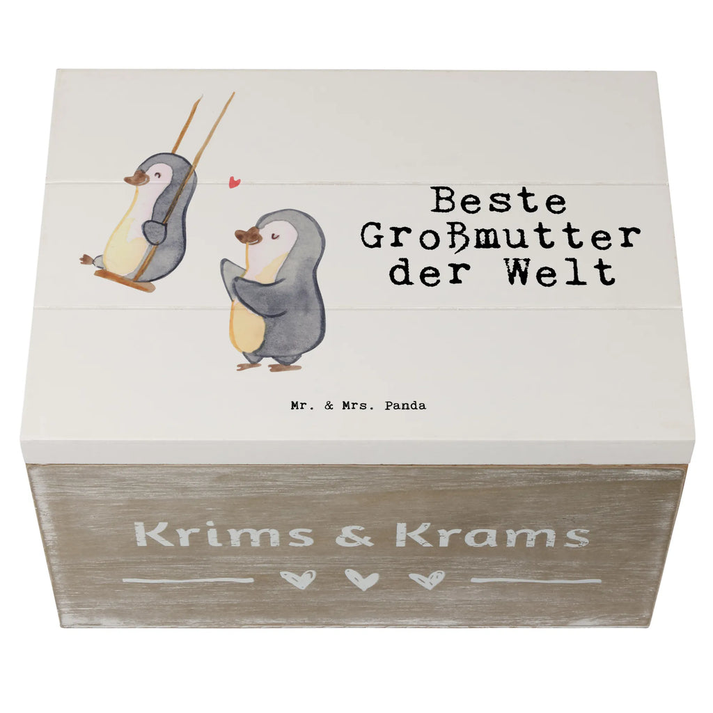 Holzkiste Pinguin Beste Großmutter der Welt Holzkiste, Kiste, Schatzkiste, Truhe, Schatulle, XXL, Erinnerungsbox, Erinnerungskiste, Dekokiste, Aufbewahrungsbox, Geschenkbox, Geschenkdose, für, Dankeschön, Geschenk, Schenken, Geburtstag, Geburtstagsgeschenk, Geschenkidee, Danke, Bedanken, Mitbringsel, Freude machen, Geschenktipp, Großmutter, Omi, Oma, Oma geworden, Grosseltern