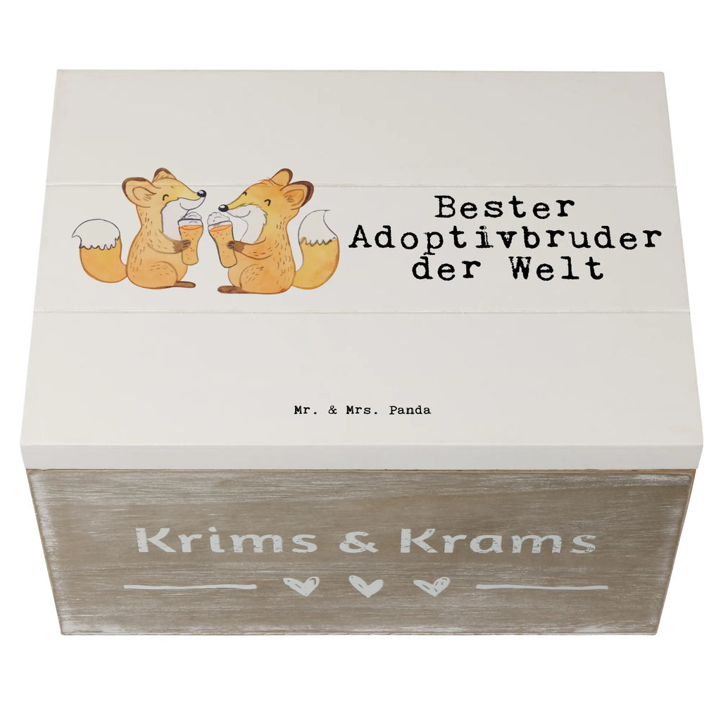 Holzkiste Fuchs Bester Adoptivbruder der Welt Holzkiste, Kiste, Schatzkiste, Truhe, Schatulle, XXL, Erinnerungsbox, Erinnerungskiste, Dekokiste, Aufbewahrungsbox, Geschenkbox, Geschenkdose, für, Dankeschön, Geschenk, Schenken, Geburtstag, Geburtstagsgeschenk, Geschenkidee, Danke, Bedanken, Mitbringsel, Freude machen, Geschenktipp, Adoptivbruder, adoptiert, Bruder, Brudi, Geschwister, Bruderherz, Schwester, Familie, Kleinigkeit, Brother, Bester, Sohn